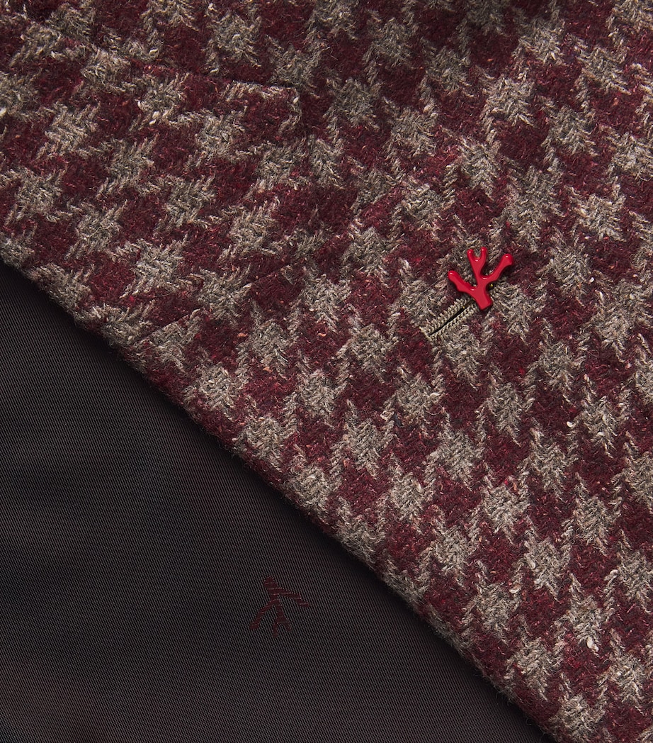 Isaia Mens Wool-Cashmere-Silk Houndstooth Capri Blazer Image 6
