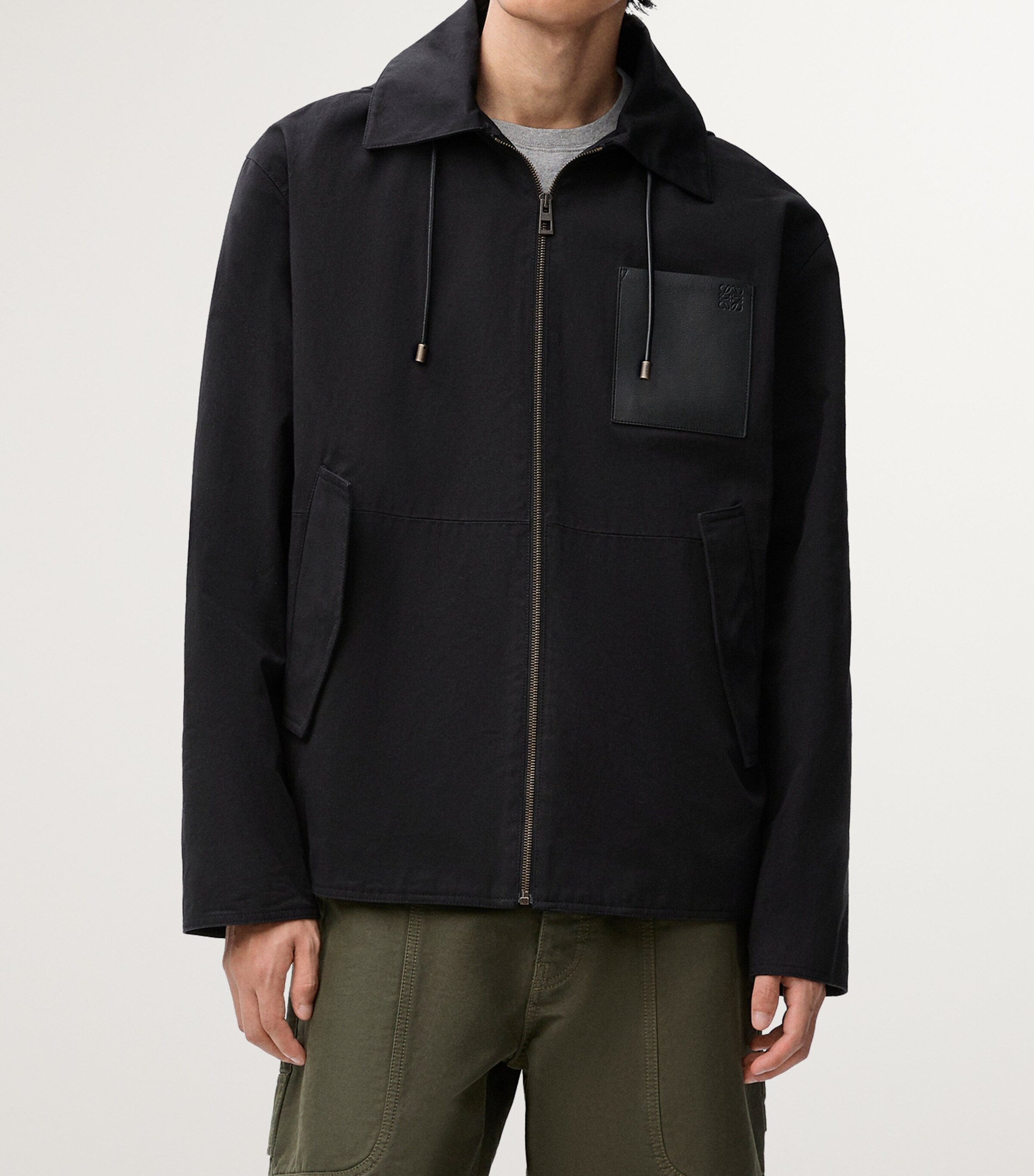 Nylon Hooded Jacket BLACK Image 3