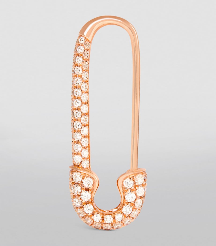 Anita Ko Rose Gold and Diamond Safety Pin Single Right Earring Rose Gold Image 2