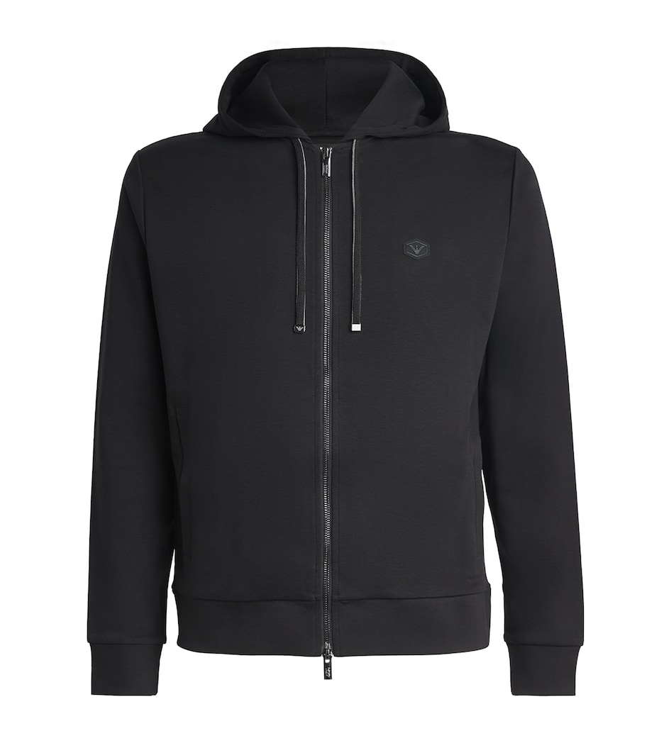 Ponte-Di-Roma Knit Zip-Up Hoodie 999 Image 1