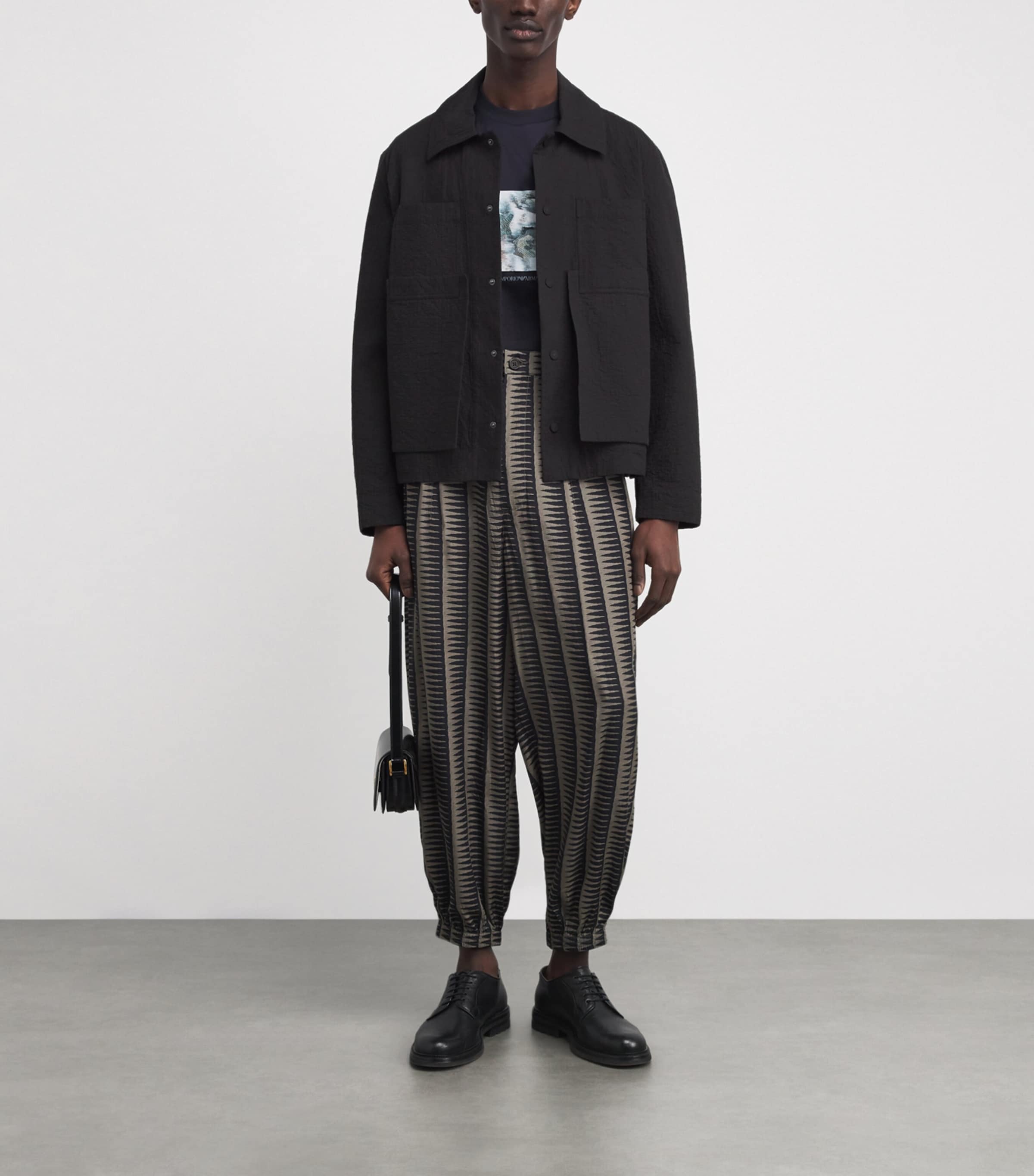 Jacquard Spike Barrel-Leg Trousers FB472 Image 2