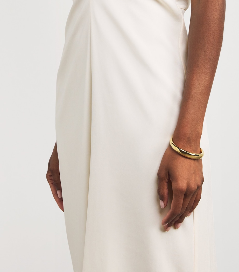 Satin Zadig Midi Dress IVORY Image 6