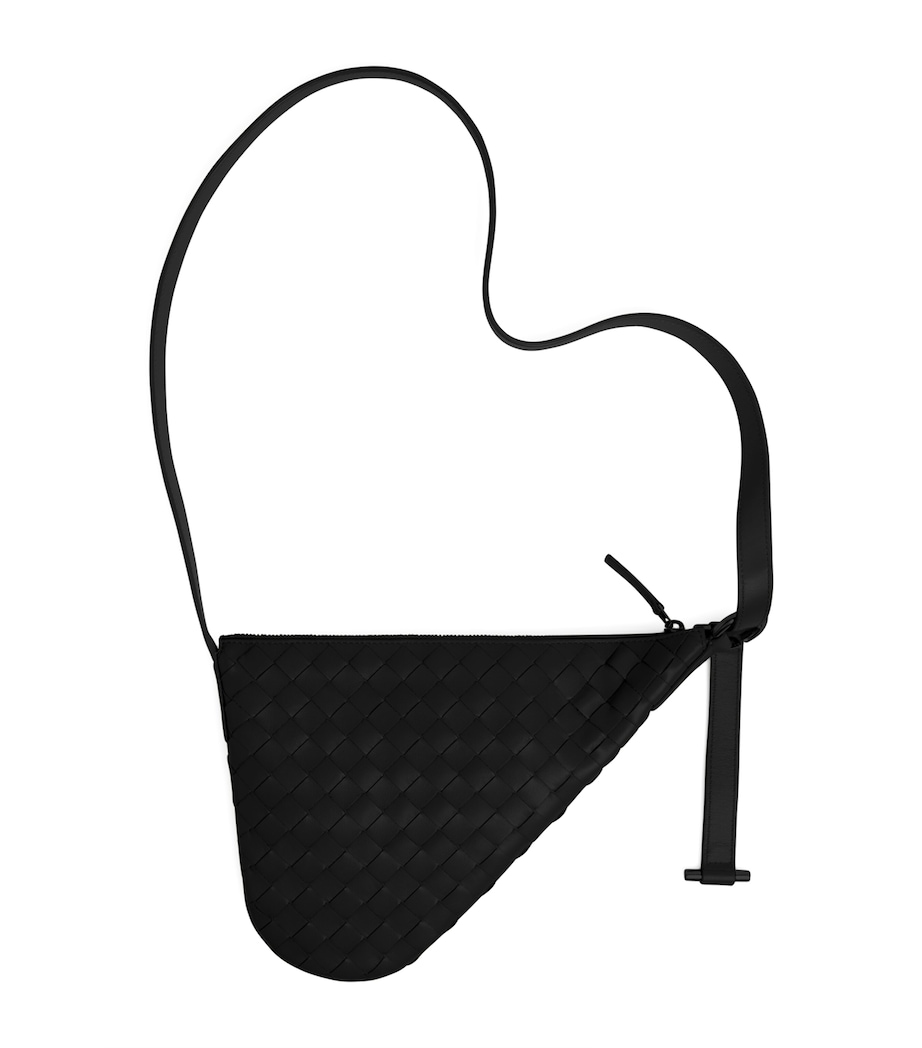 Bottega Veneta Suede Virgule Cross-Body Bag Black Silver Image 1