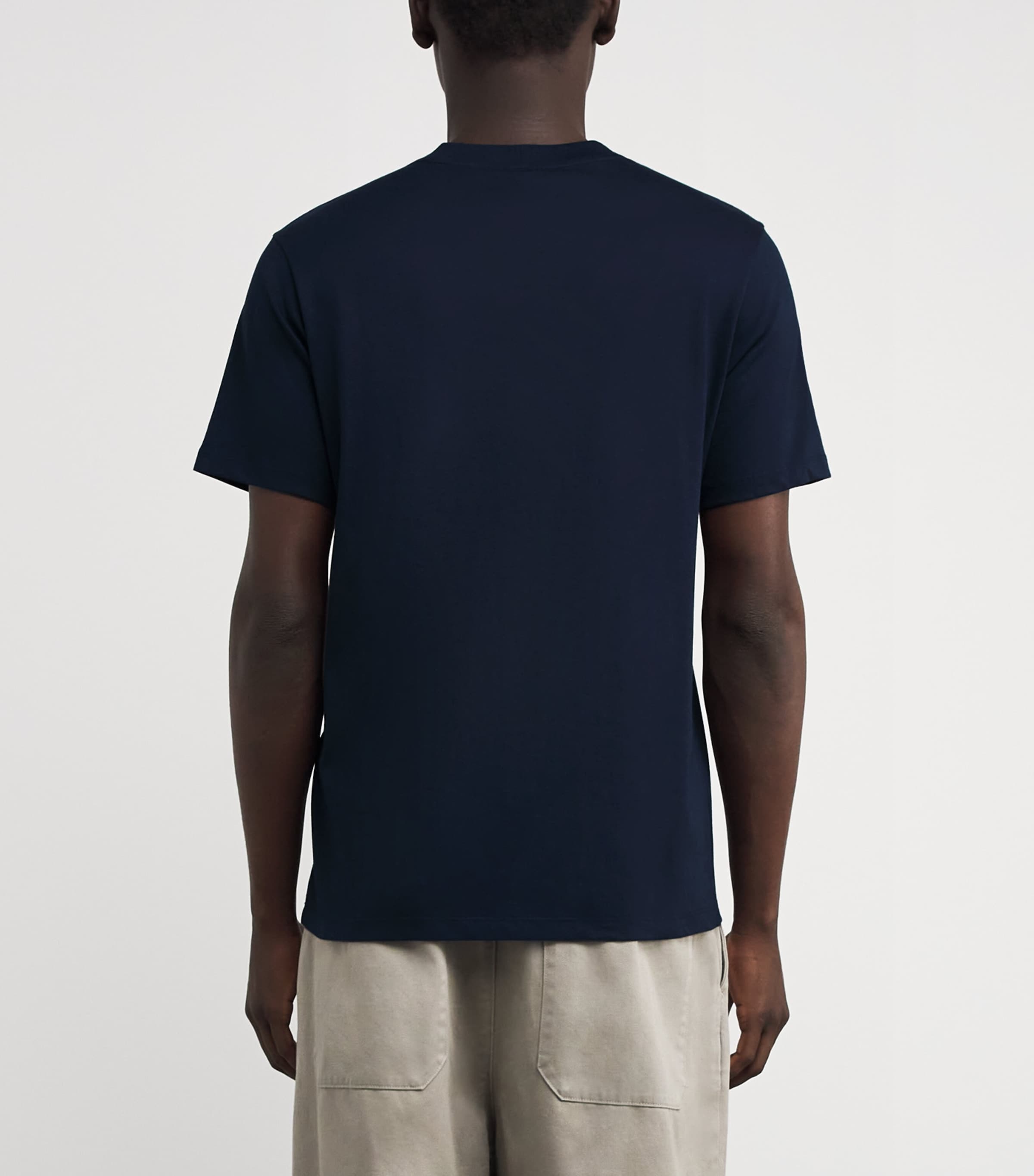 Cotton Logo-Patch T-Shirt NAVY BLUE Image 4