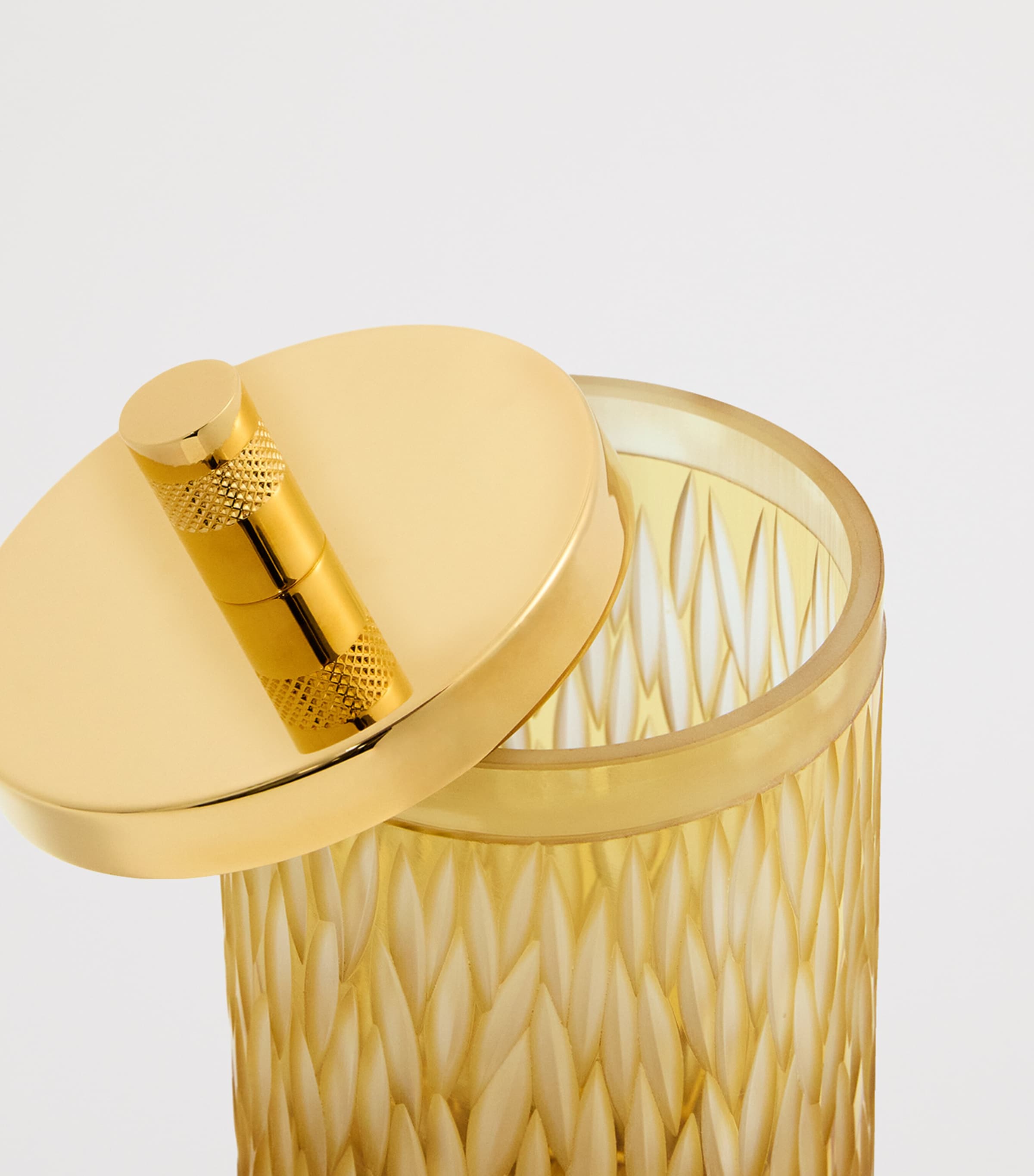 Crystal Amber Cotton Wool Jar AMBER/GOLD Image 3