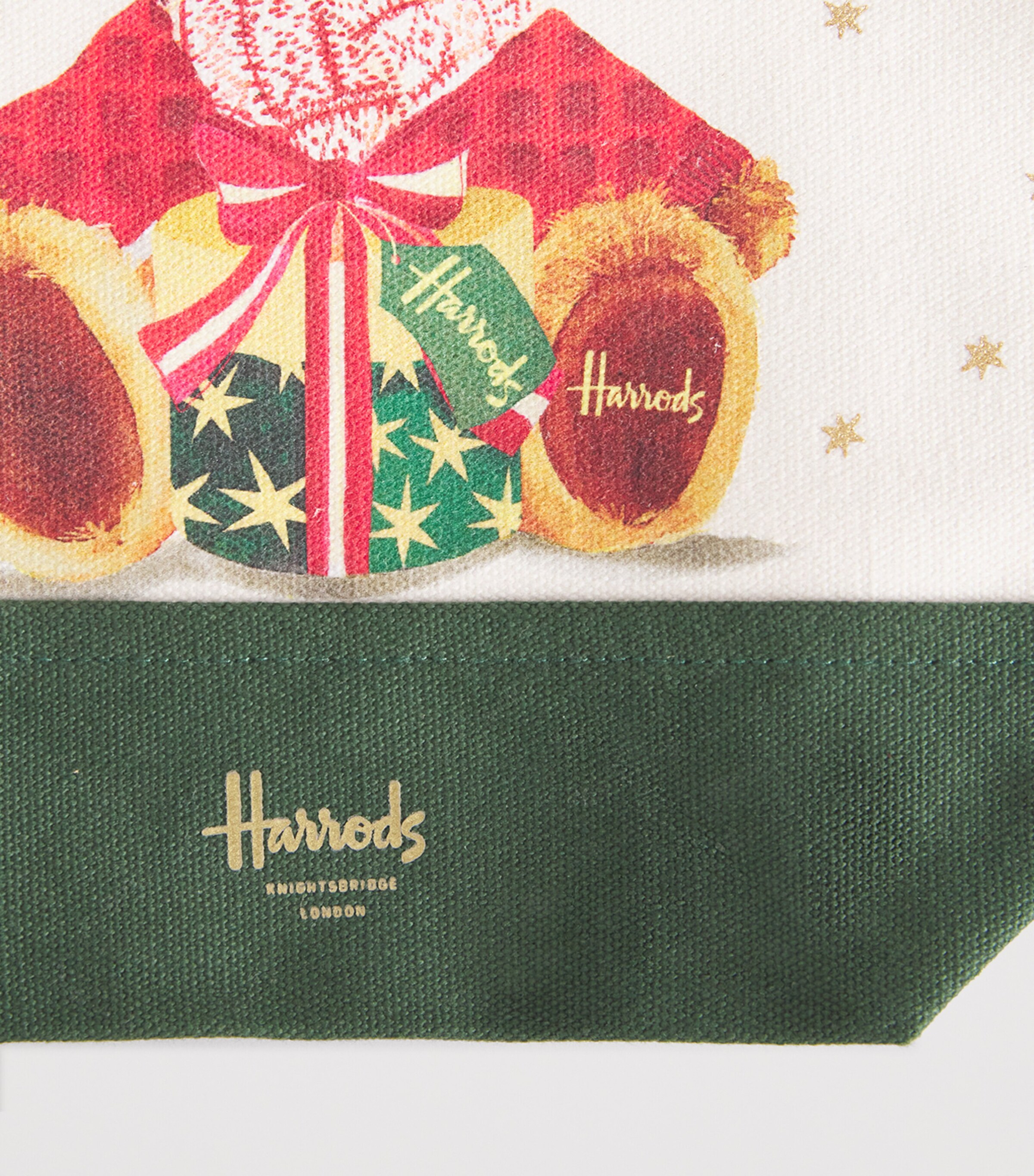 Harrods Small Christmas Bear Tote Bag Neutral Image 4
