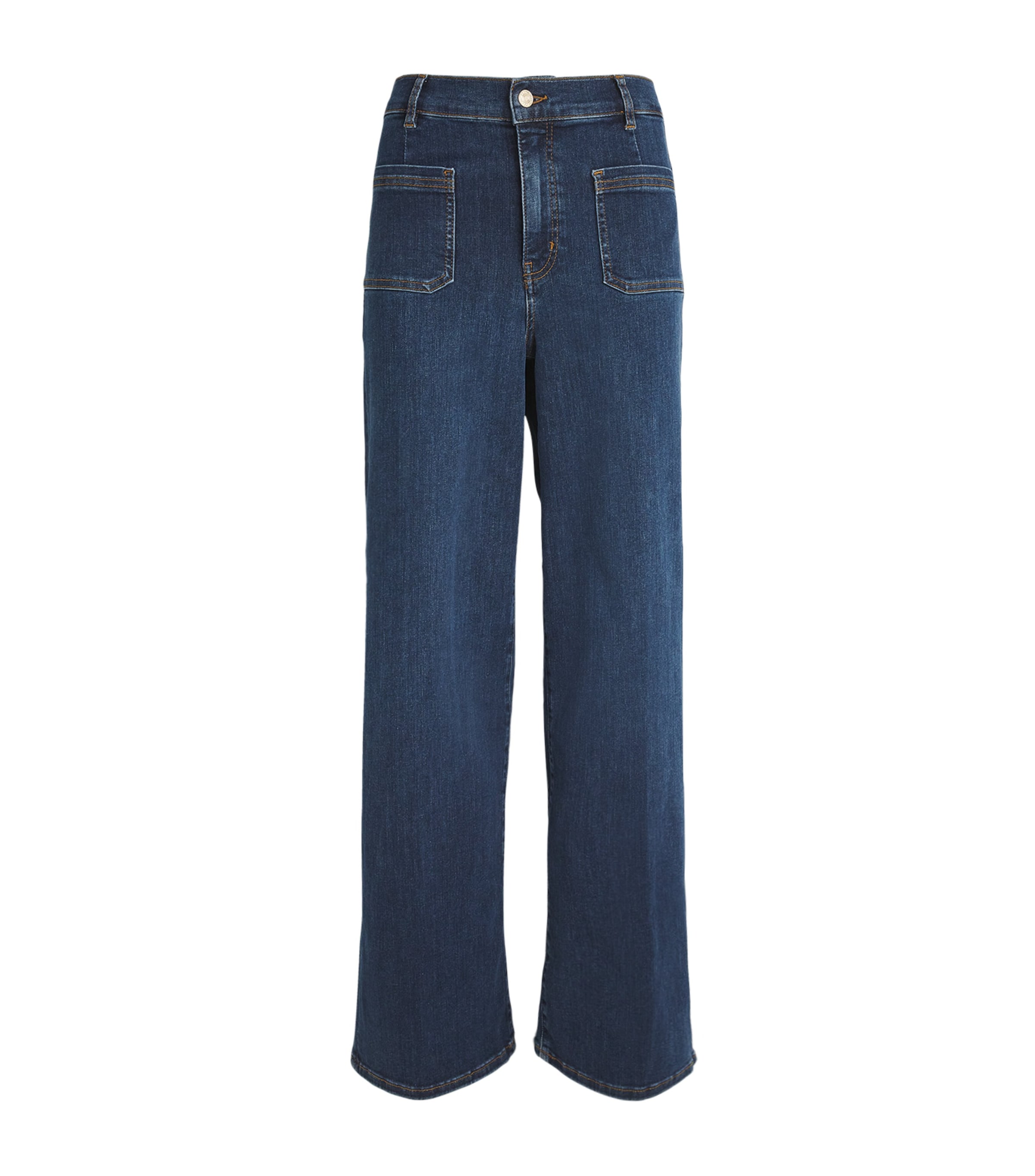 Shop Frame Le Slim Palazzo Wide-leg Jeans In Navy