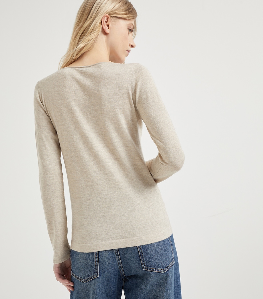 Brunello Cucinelli Womens Cashmere-Silk-Blend Sweater Image 3