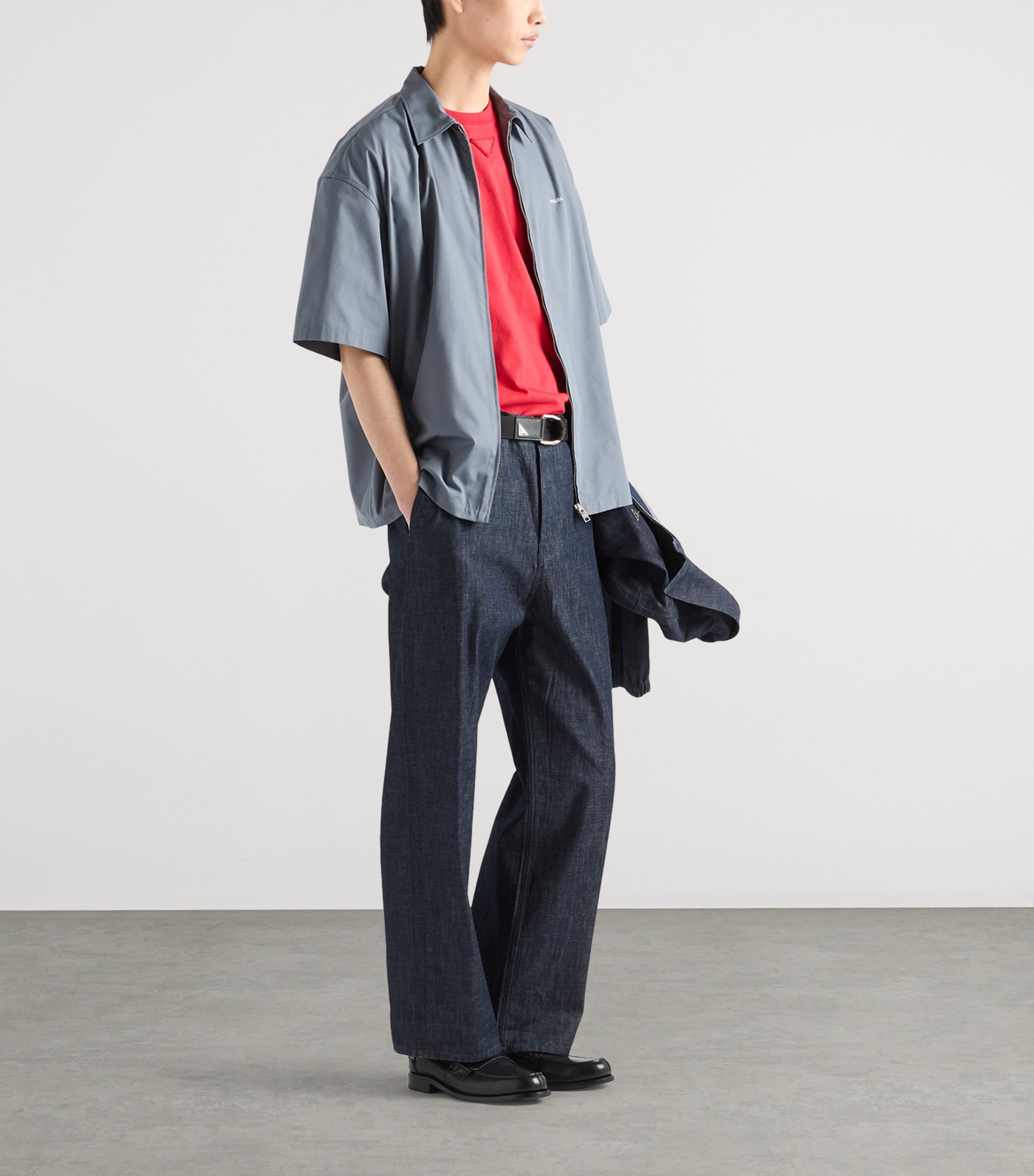 Prada Mens Technical-Cotton-Blend Shirt Image 2