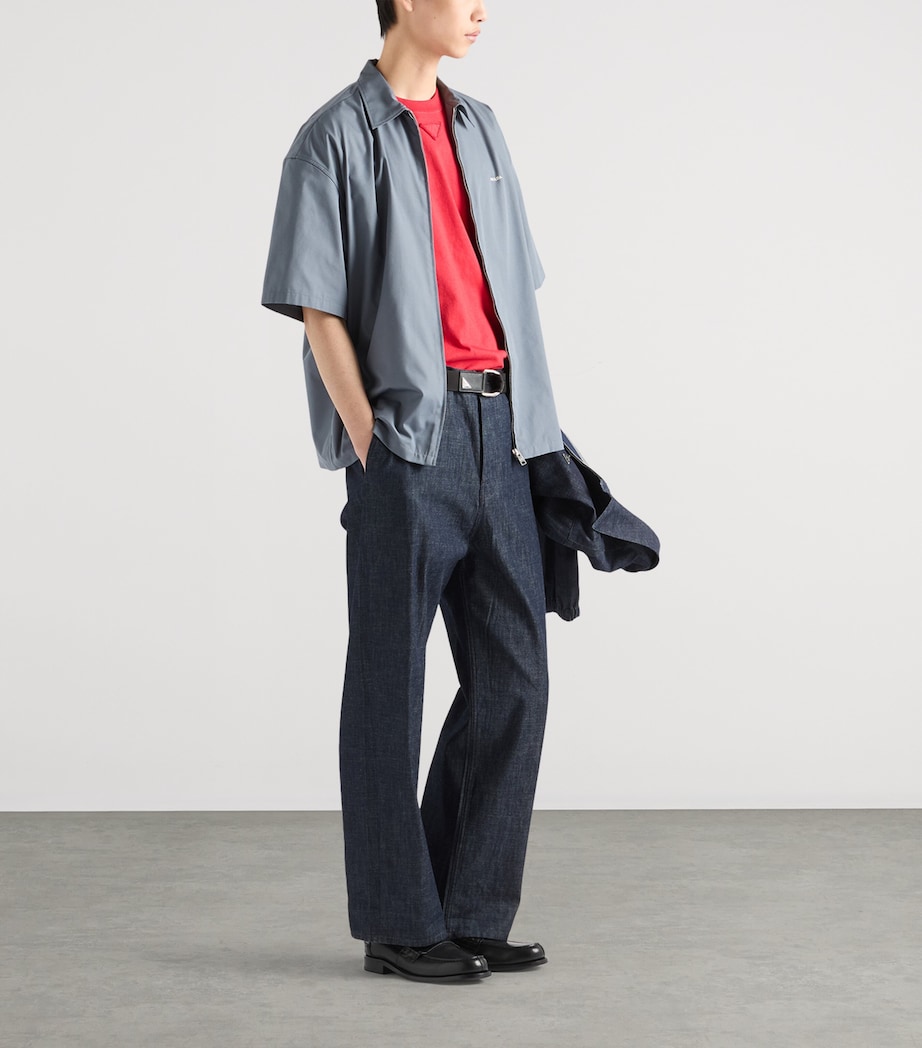Prada Mens Technical-Cotton-Blend Shirt Image 2