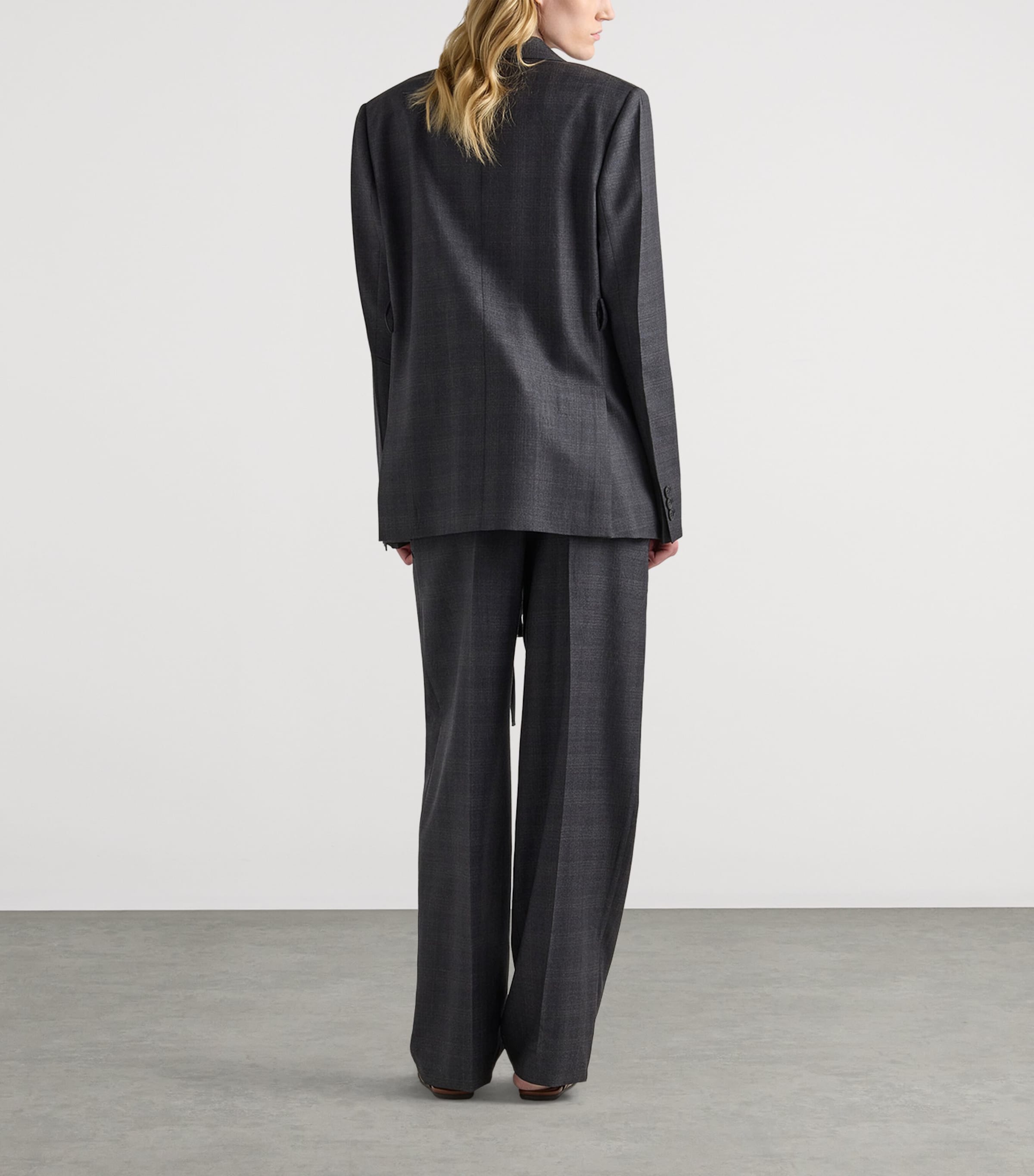 Prada Womens Wool Check Double-Breasted Blazer Image 5