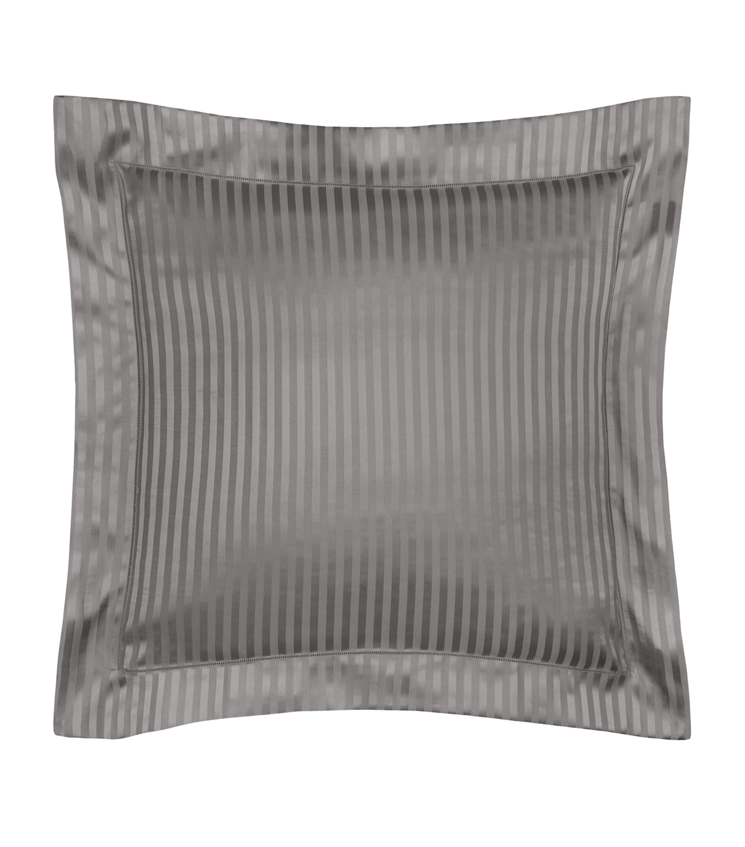 Pratesi Raso Rigato Square Oxford Pillowcase In Grey