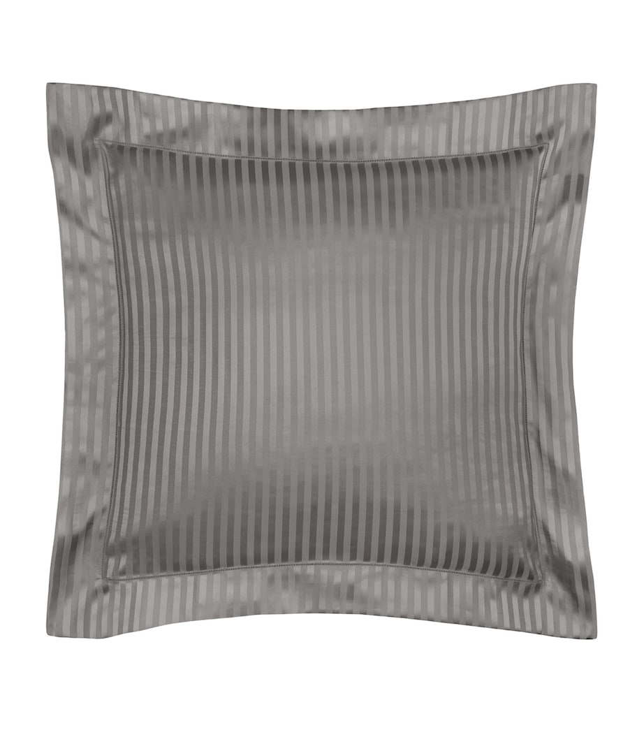 Raso Rigato Square Oxford Pillowcase (65cm x 65cm) CHARCOAL Image 1