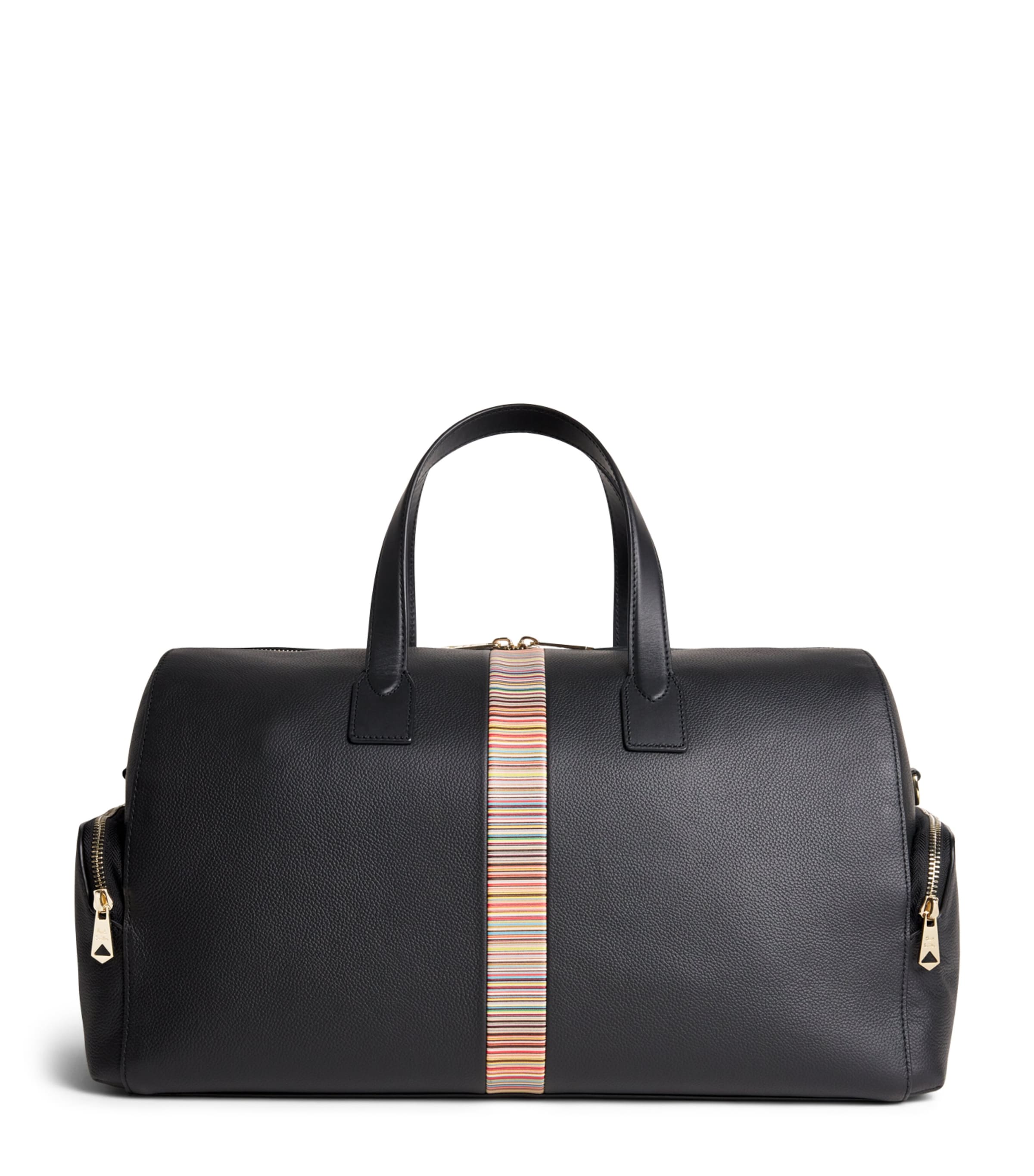 Leather Signature Stripe Holdall BLACK Image 1