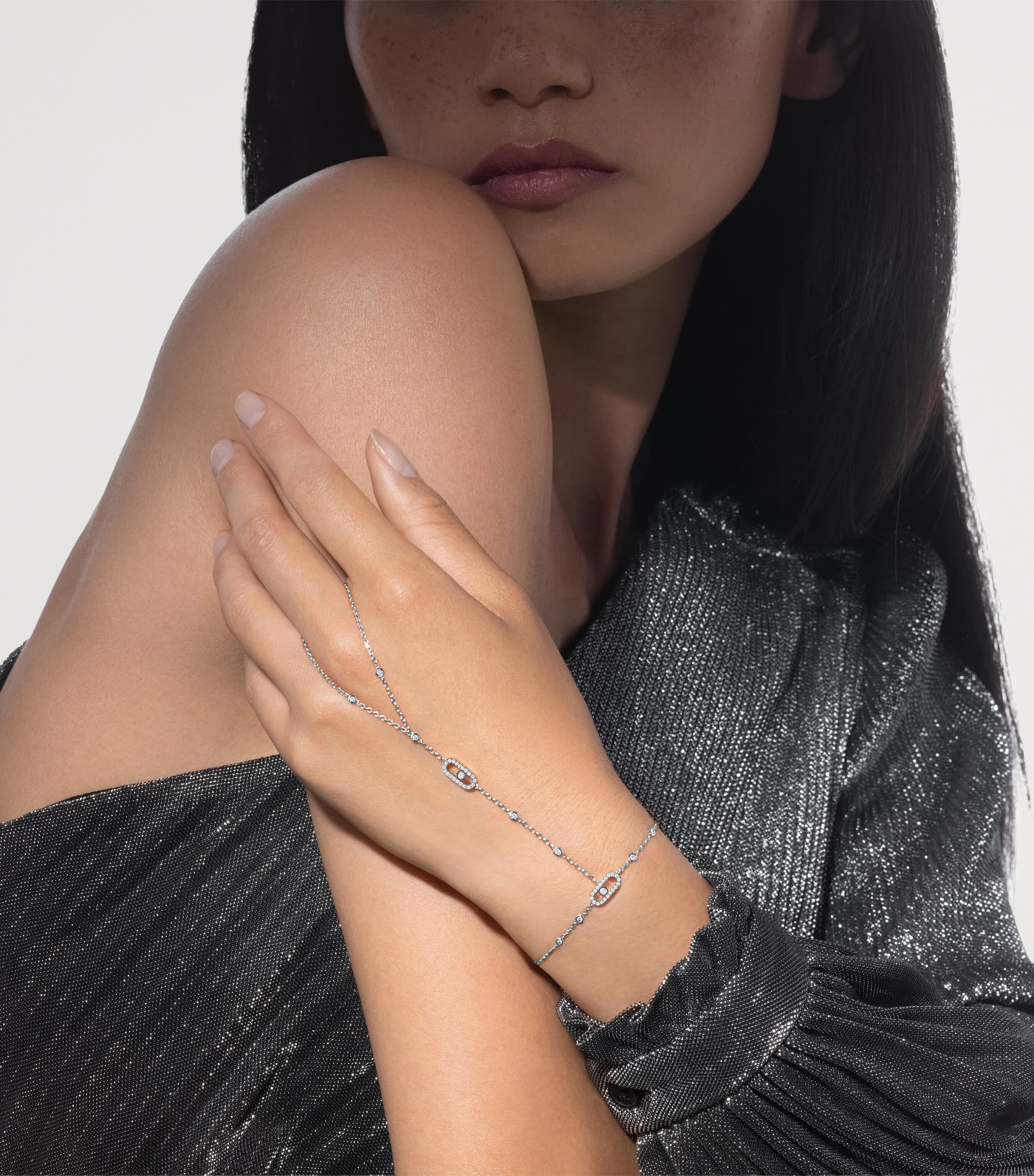 Messika White Gold and Diamond Move Uno Hand Bracelet White Gold Image 2