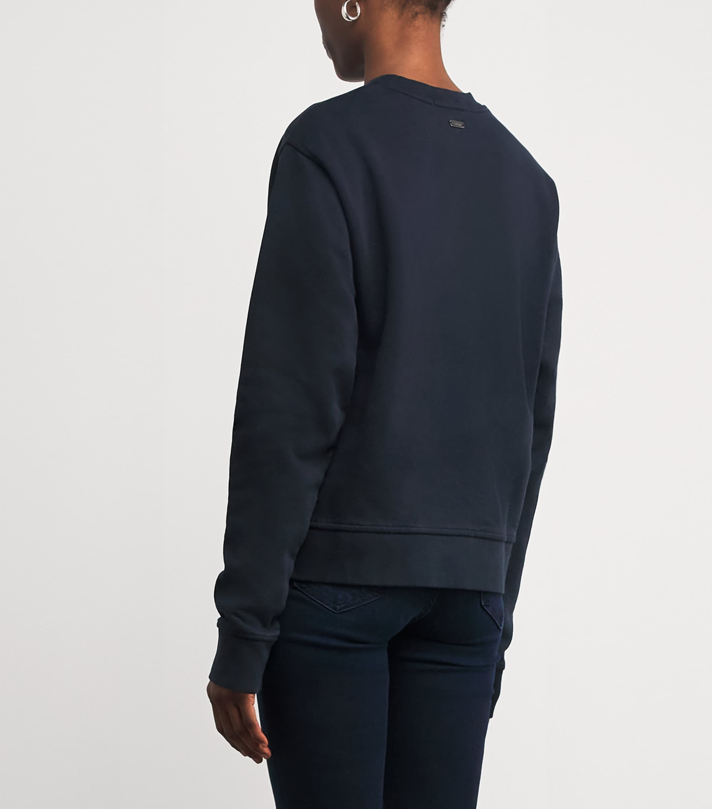 Cotton Bede Logo Sweatshirt NAVY Image 4