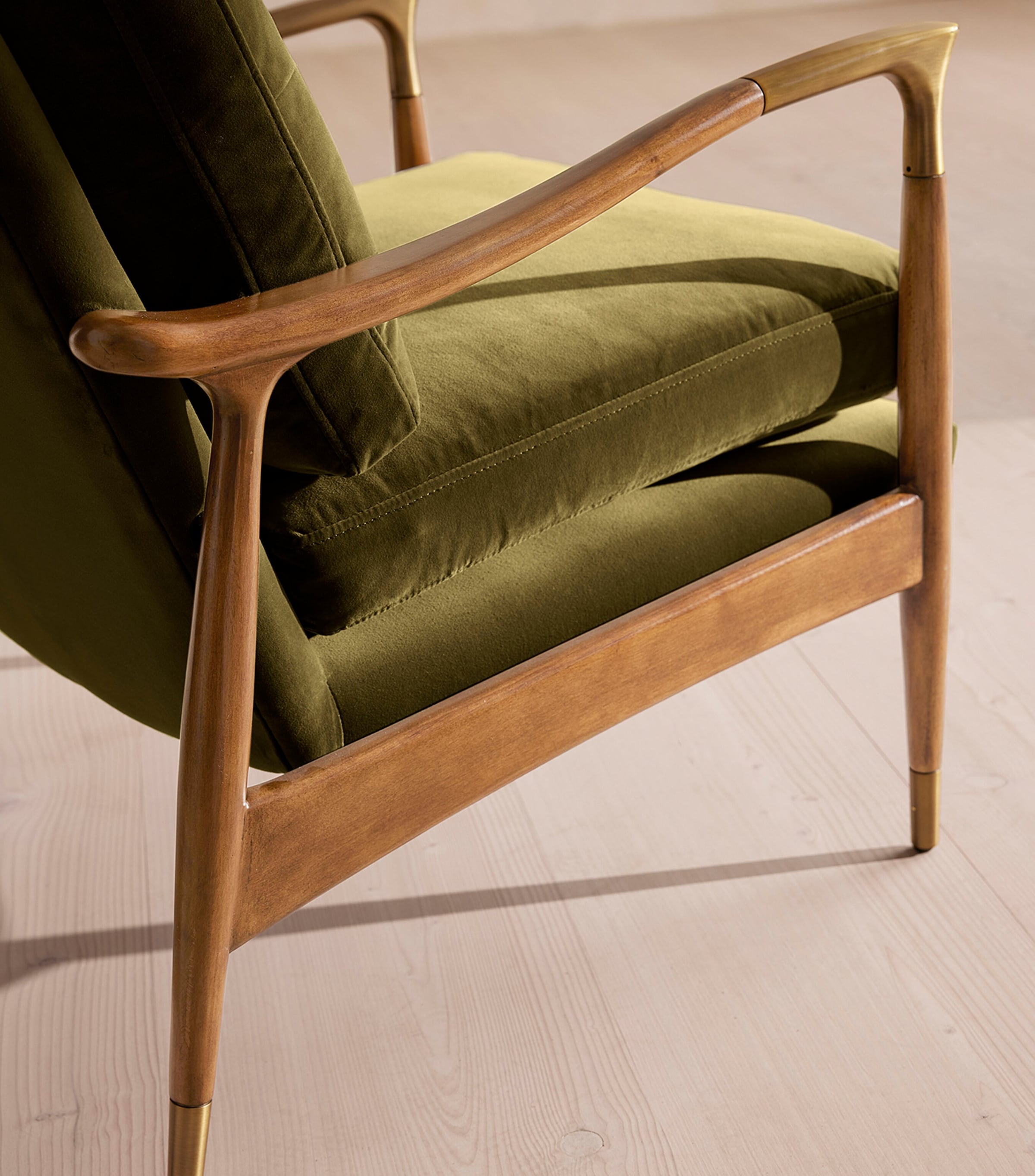 Soho Home Velvet Theodore Armchair Olive Image 6