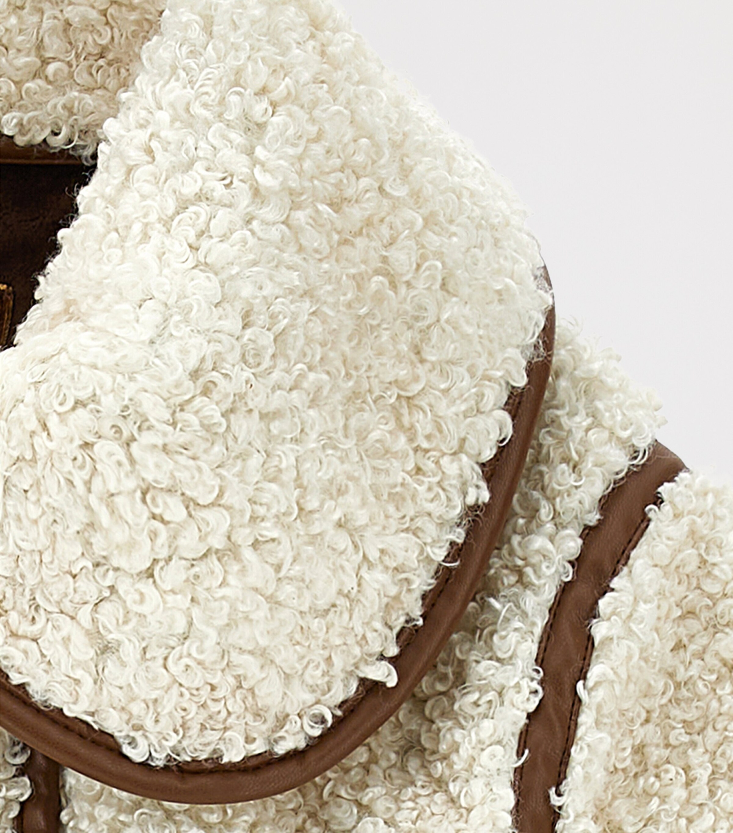 Contrast-Trim Borg Jacket (4-12 Years) ECRU + MARRONE Image 4