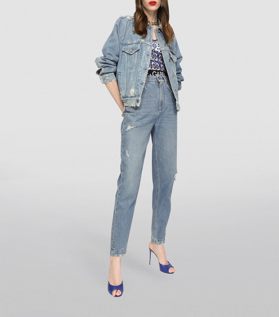 Distressed Denim Jacket S9001-COMBINED COLOU Image 2