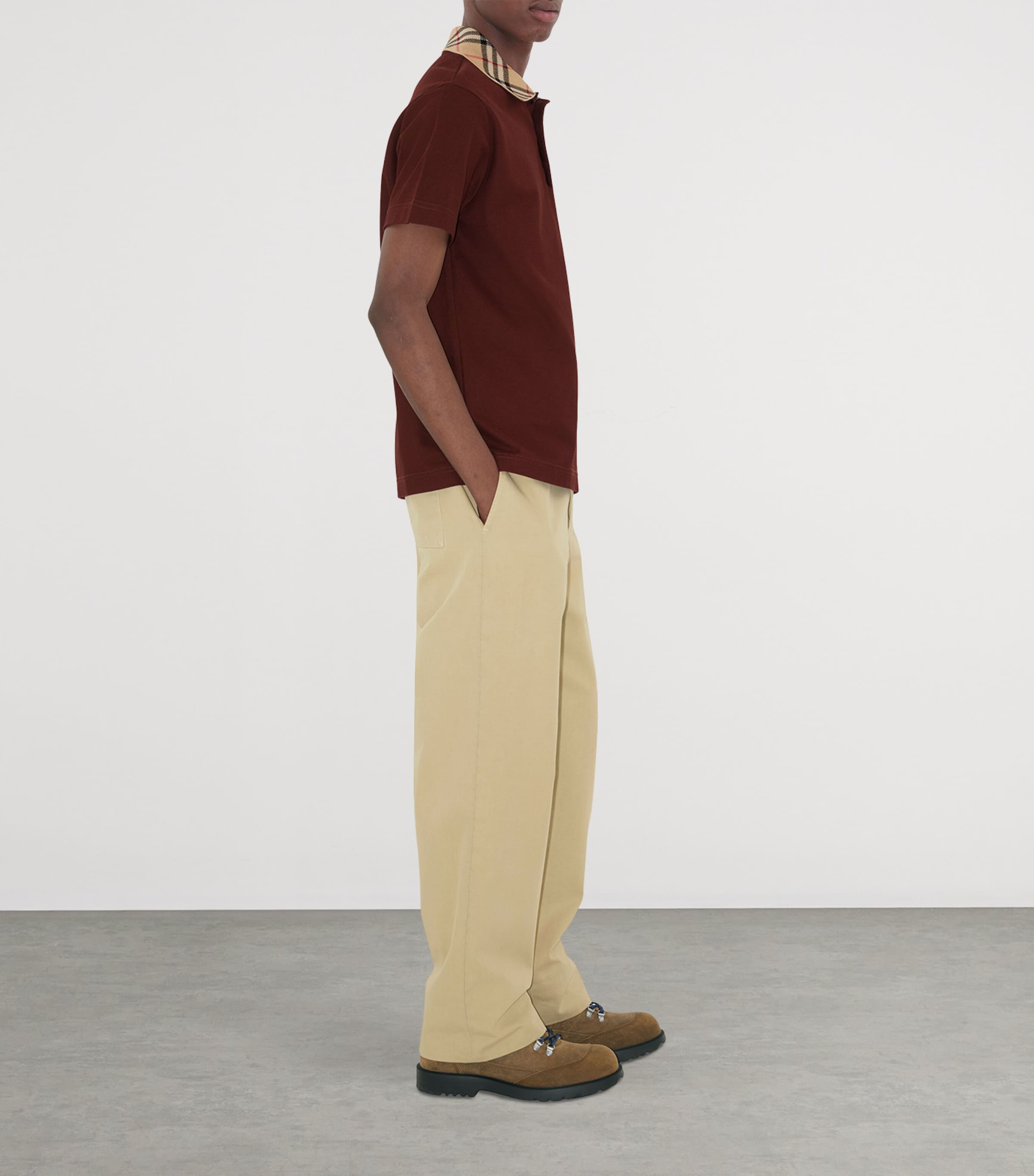 Cotton Check-Collar Polo Shirt BOX Image 3