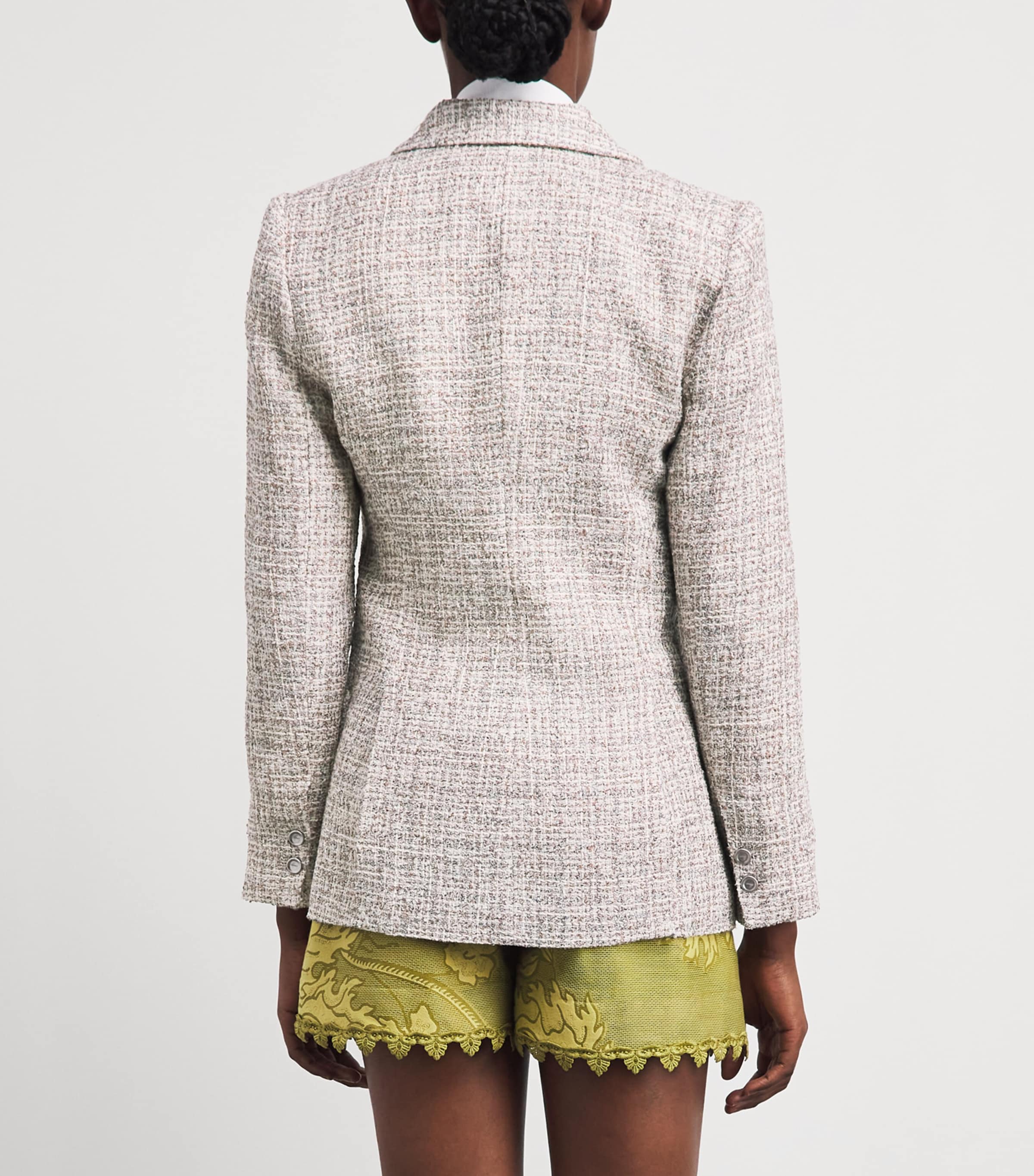 L'Agence Womens Tweed Chamberlain Blazer Dusty Blu Mlti Tweed Image 5