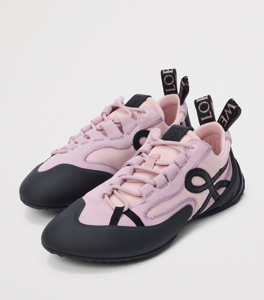 LOEWE Suede-Nylon Grip Sneakers Pink/black Image 3