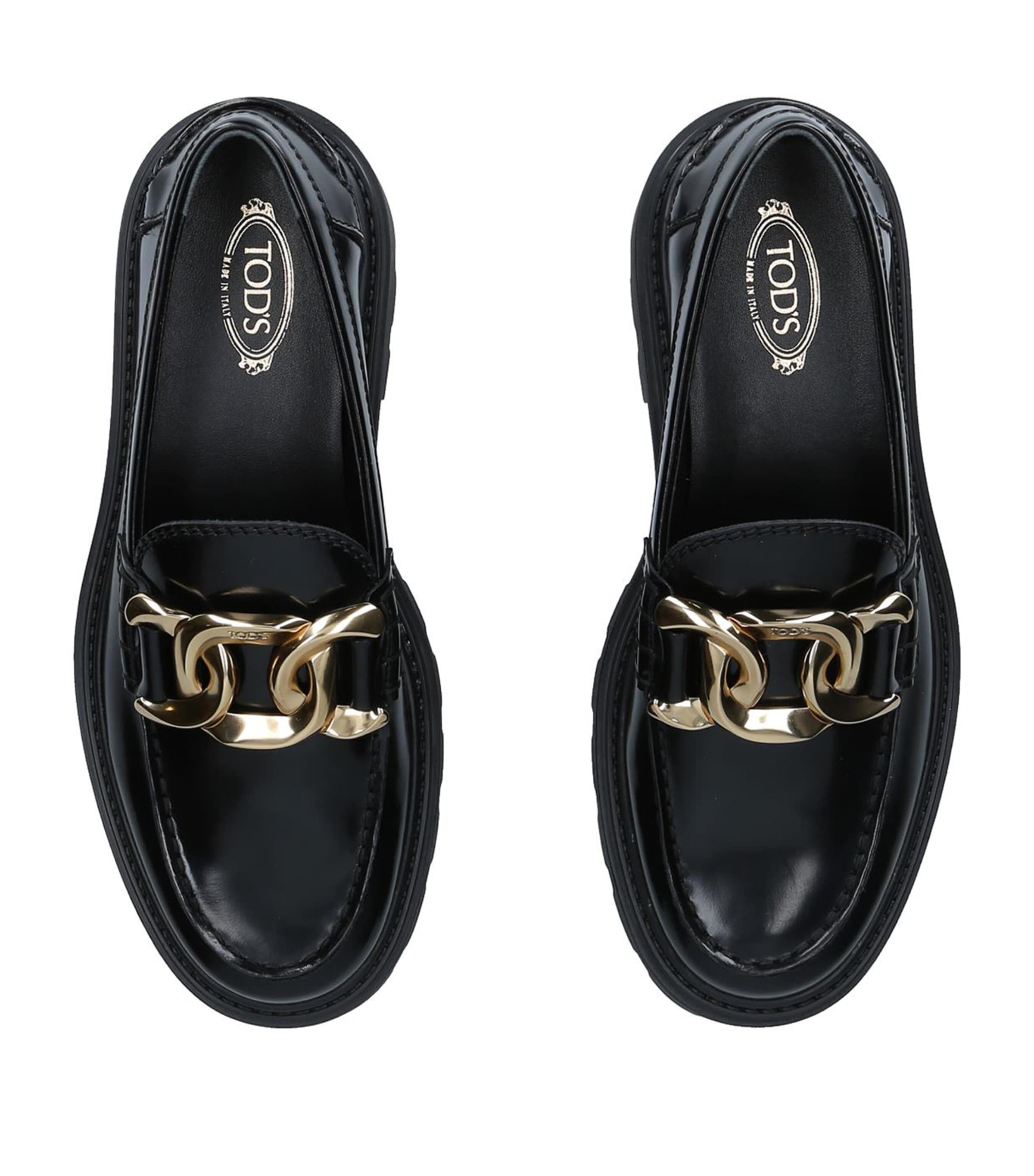 Tod's Leather Lug-Sole Loafers Black Image 4