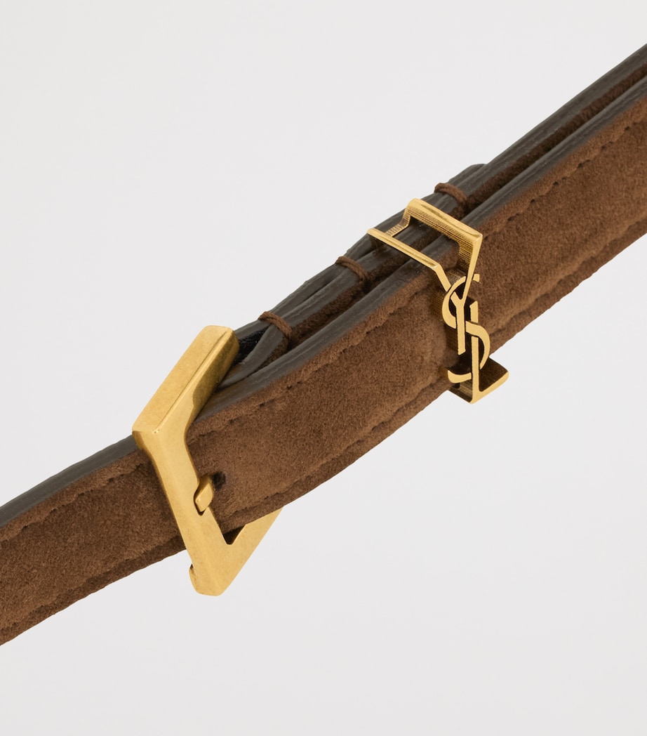 Saint Laurent Calfskin Cassandre Slim Belt Image 3