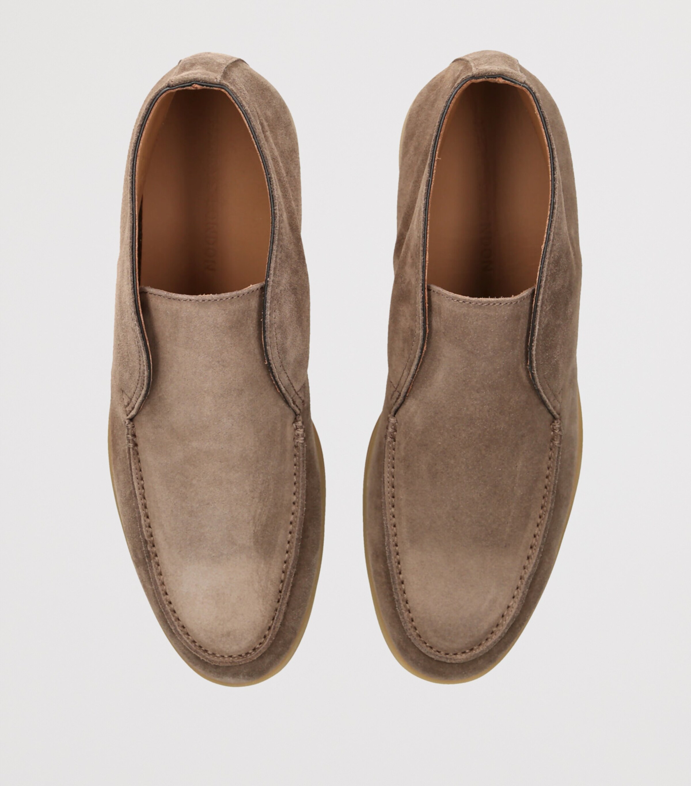 Suede Rain-Resistant Tower Ankle Boots BROWN Image 4