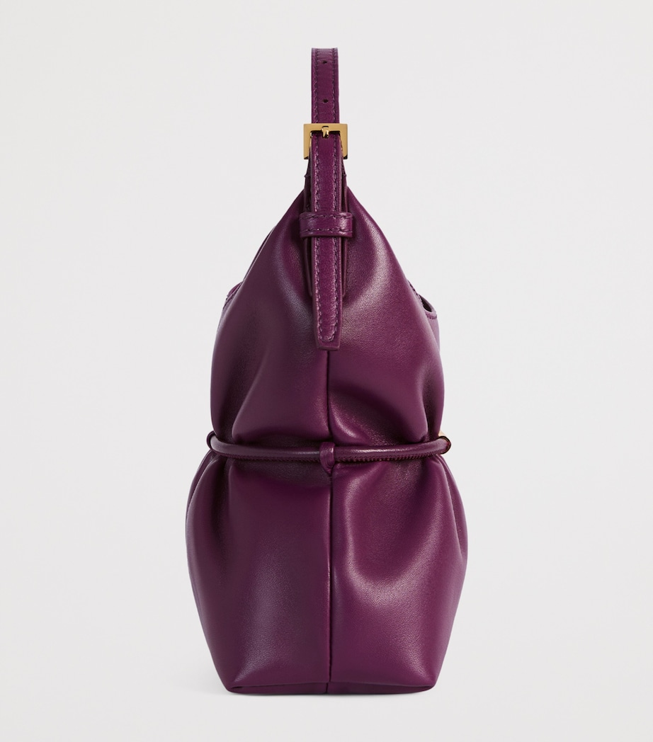 Balmain Mini Lambskin Sphynx Top-Handle Bag Merlot Image 5