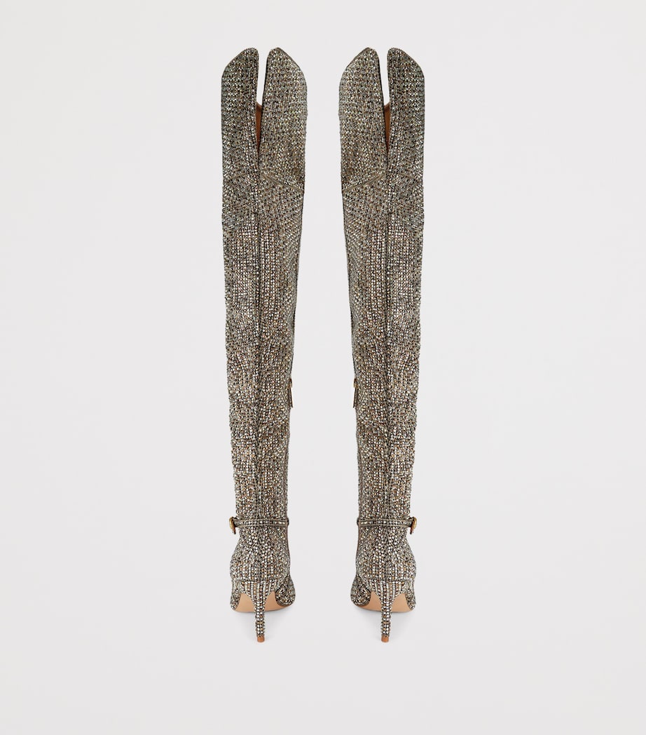 Crystal Embellished Mayfair Over-the-Knee Boots 70 BEIGE COMB Image 2