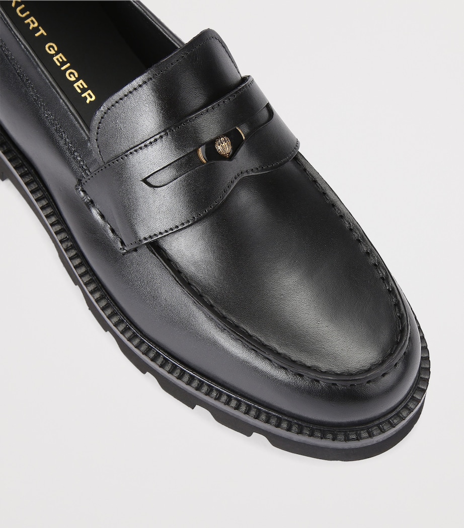 Leather Brompton Penny Loafer BLACK Image 3