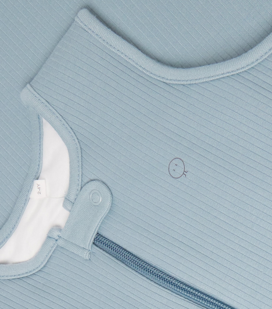 Bambo-Cotton Ribbed Sleeping Bag (2-4 Years) RIBBED SKY Image 3