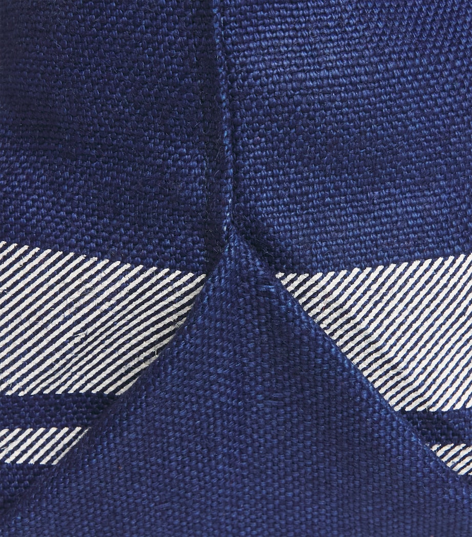 Harrods Jute Stripe Shopper Bag Blue Image 3