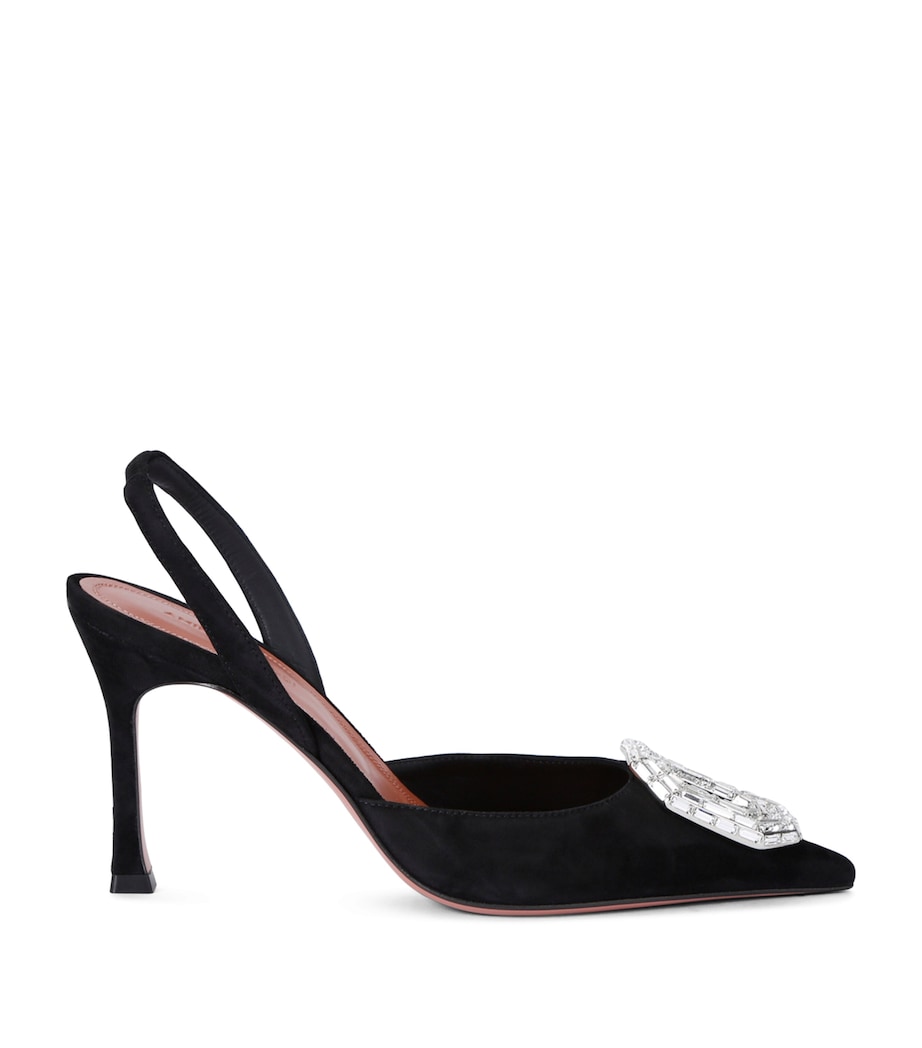 Suede Camelia Slingback Pumps 90 BLACK Image 1