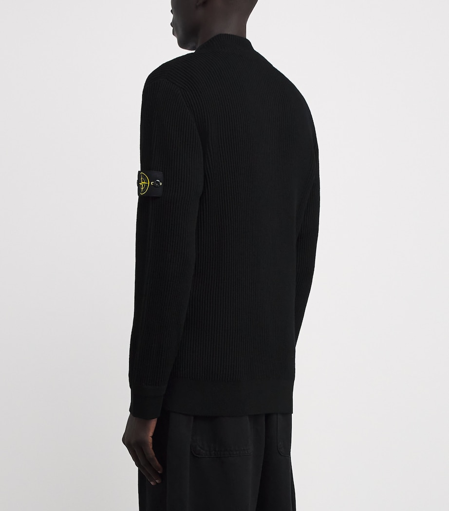 Virgin Wool Zip-Up Sweater V0029 Image 4