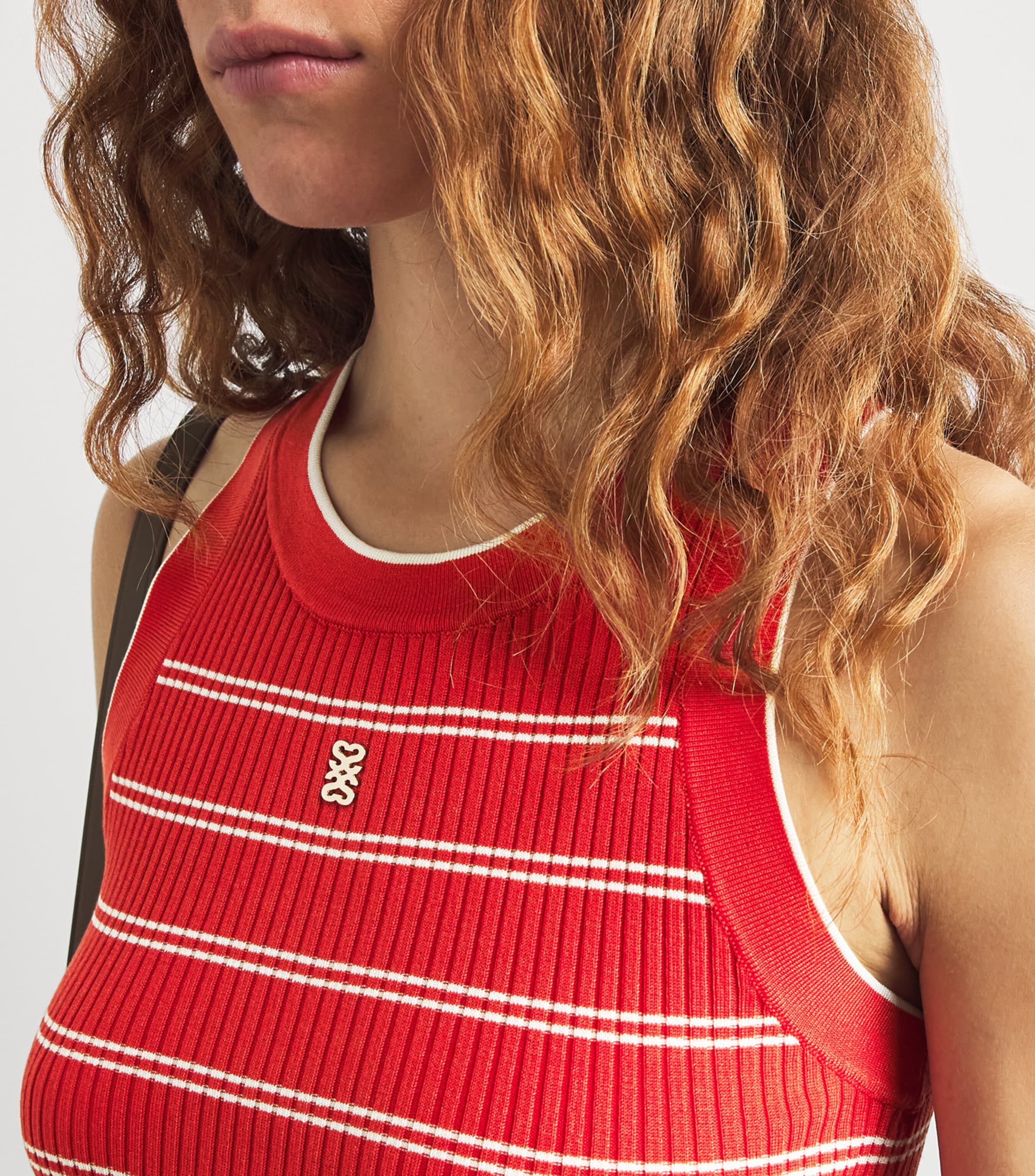 Sandro Paris Womens Knit Stripe Tank Top Red Image 3