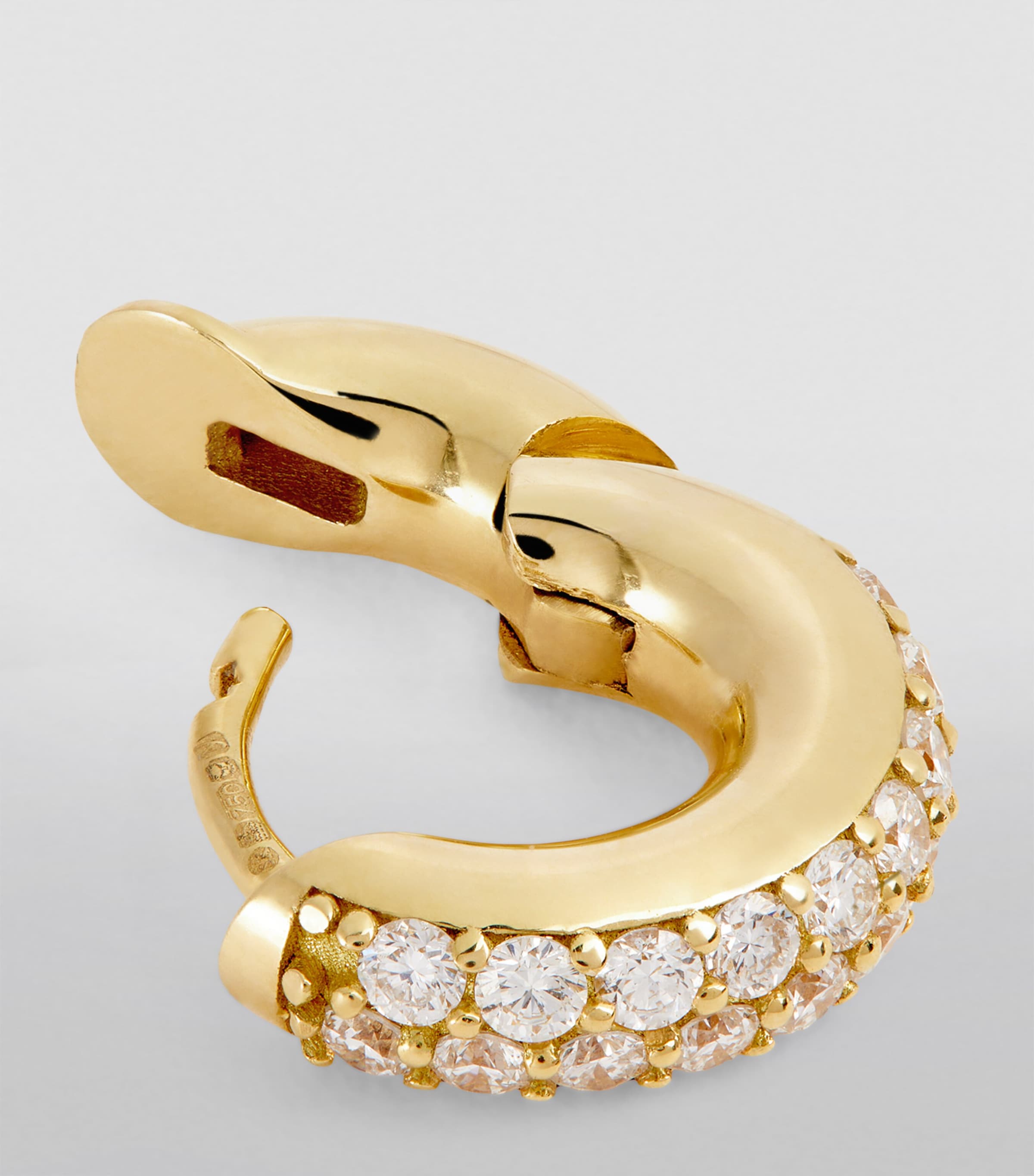 Spinelli Kilcollin Yellow Gold and Pavé White Diamond Mini Single Hoop Earring Yellow Gold Image 6