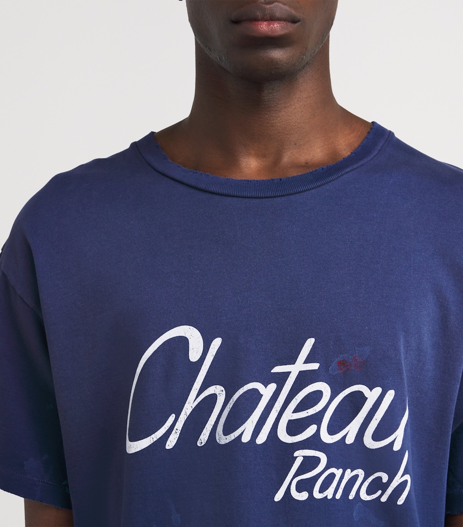 Cotton Chateau Ranch T-Shirt NAVY Image 6