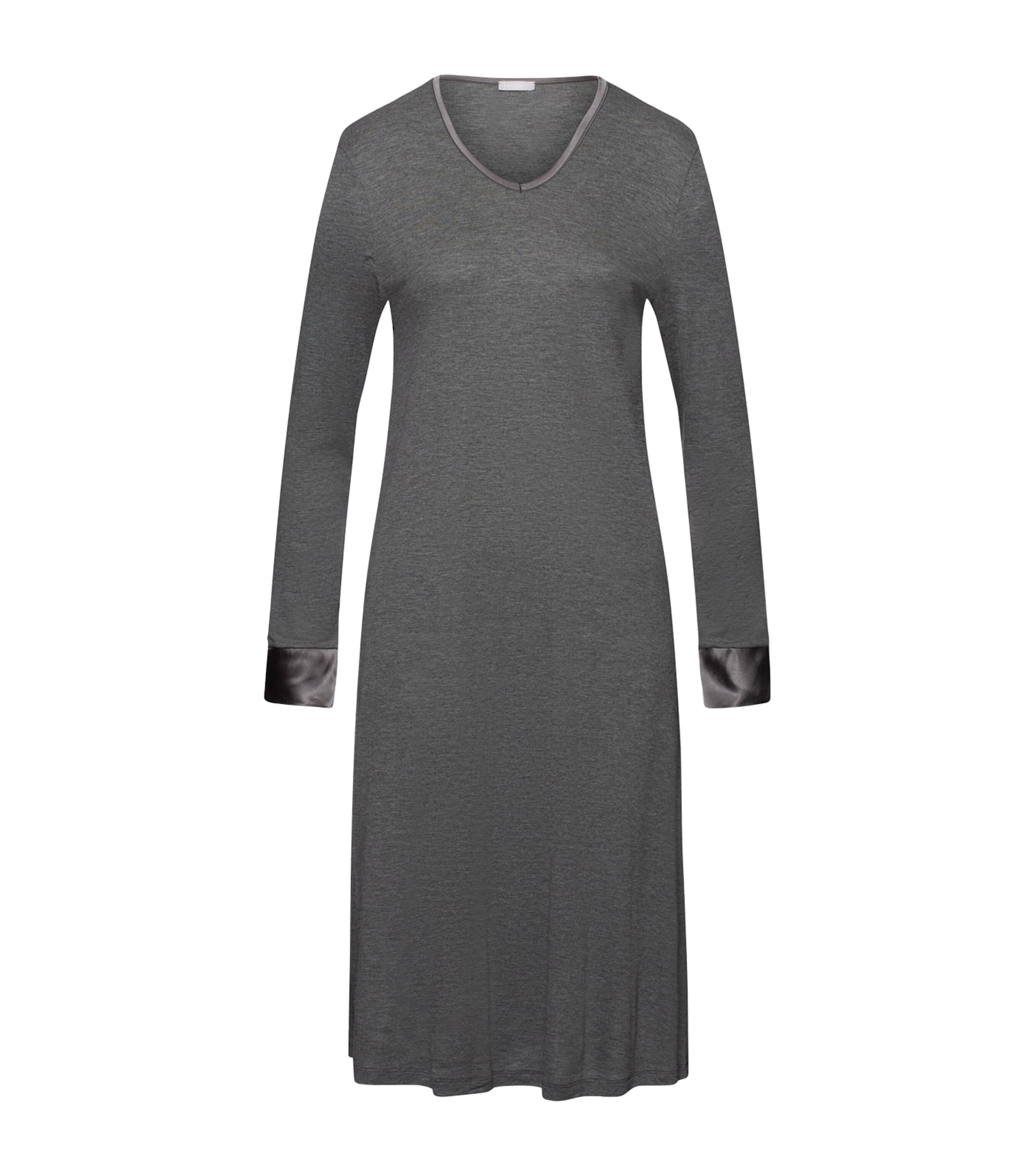 Shop Hanro Cotton-modal Virginia Nightdress In Grey