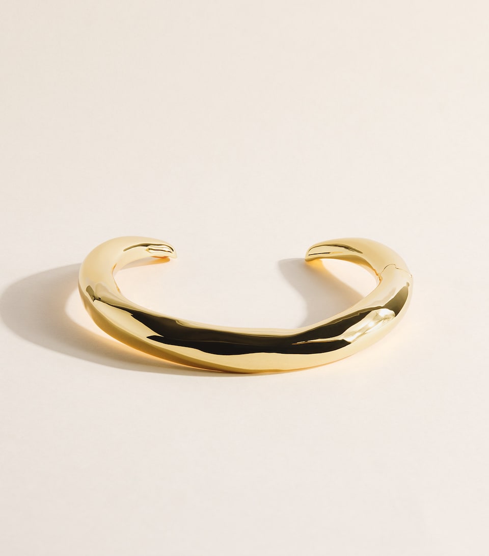 Alexis Bittar Small Gold-Plated Hinge Collar Necklace No Stones Gold