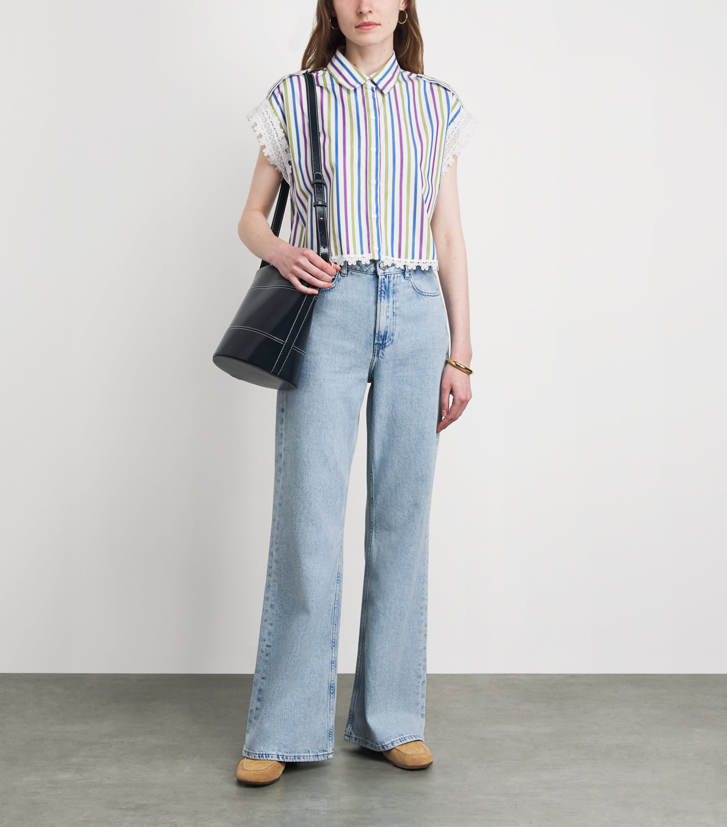 Claudie Pierlot Womens Flared Jeans Blue Denim Image 2