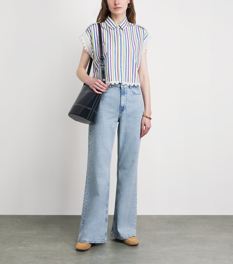 Claudie Pierlot Womens Flared Jeans Blue Denim Image 2