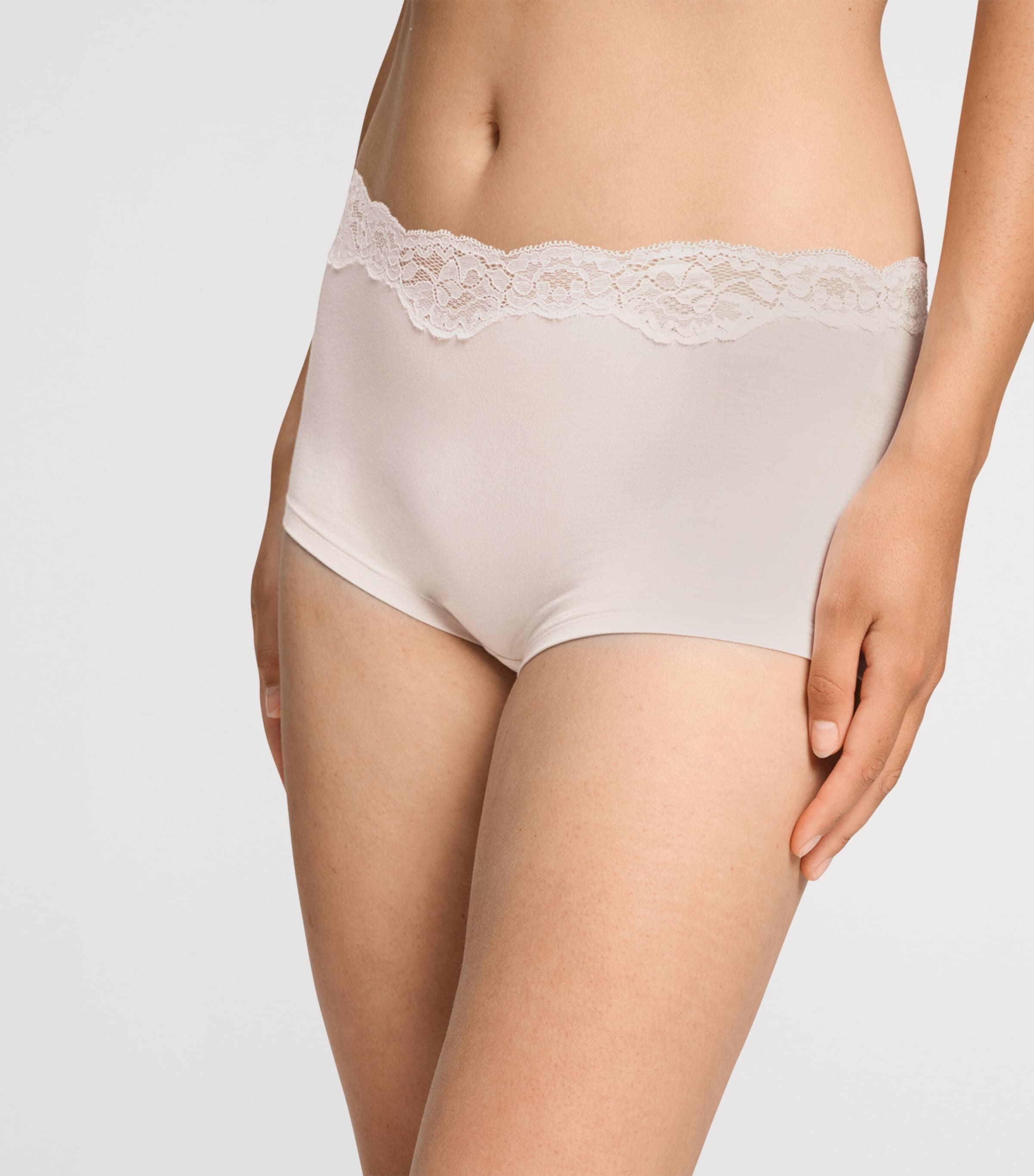 Hanro Womens Lace-Trim Dana Boy Shorts Moonlight Image 4