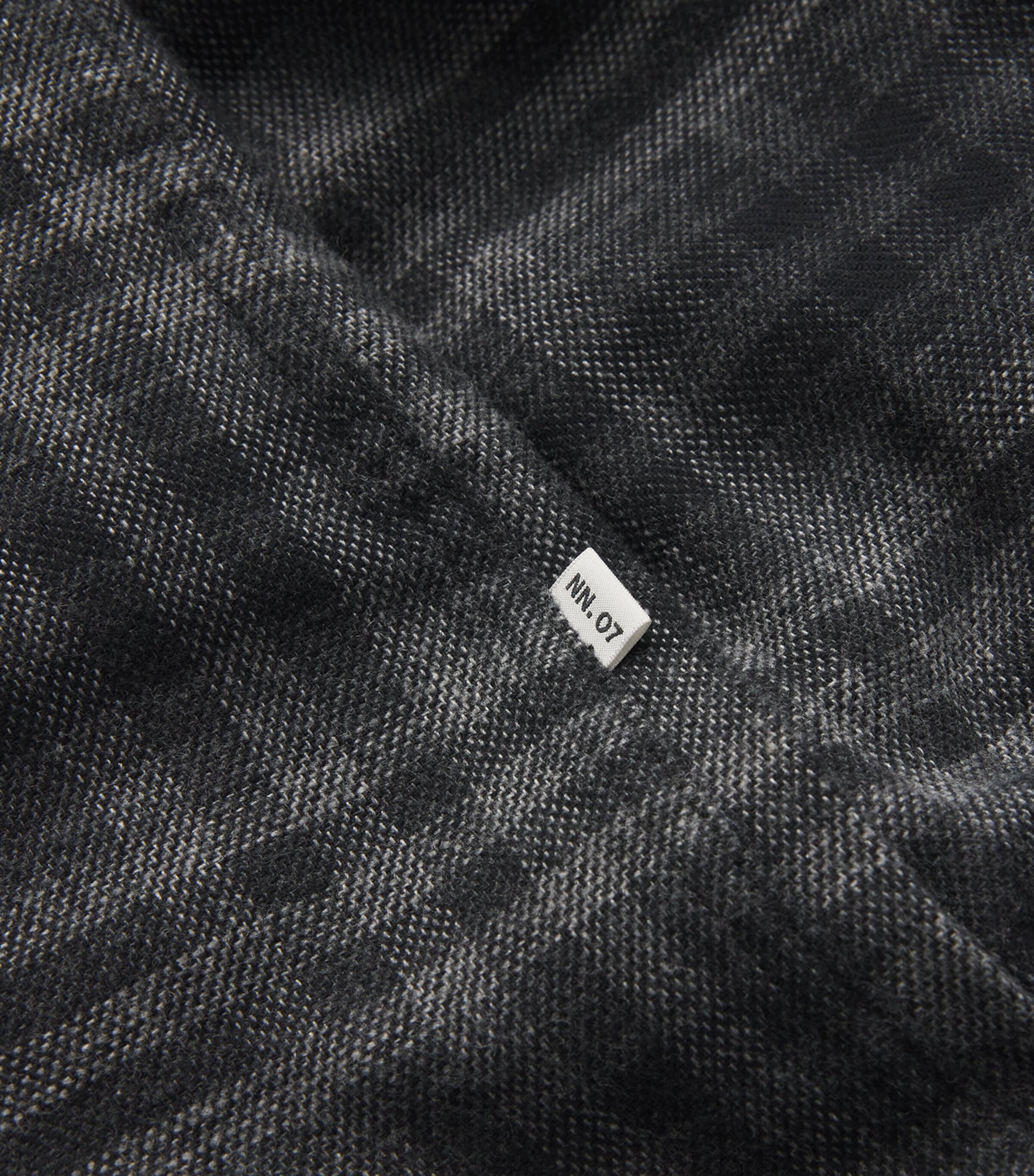 NN07 Mens Cotton Check Arne Shirt Dark Grey Check Image 5