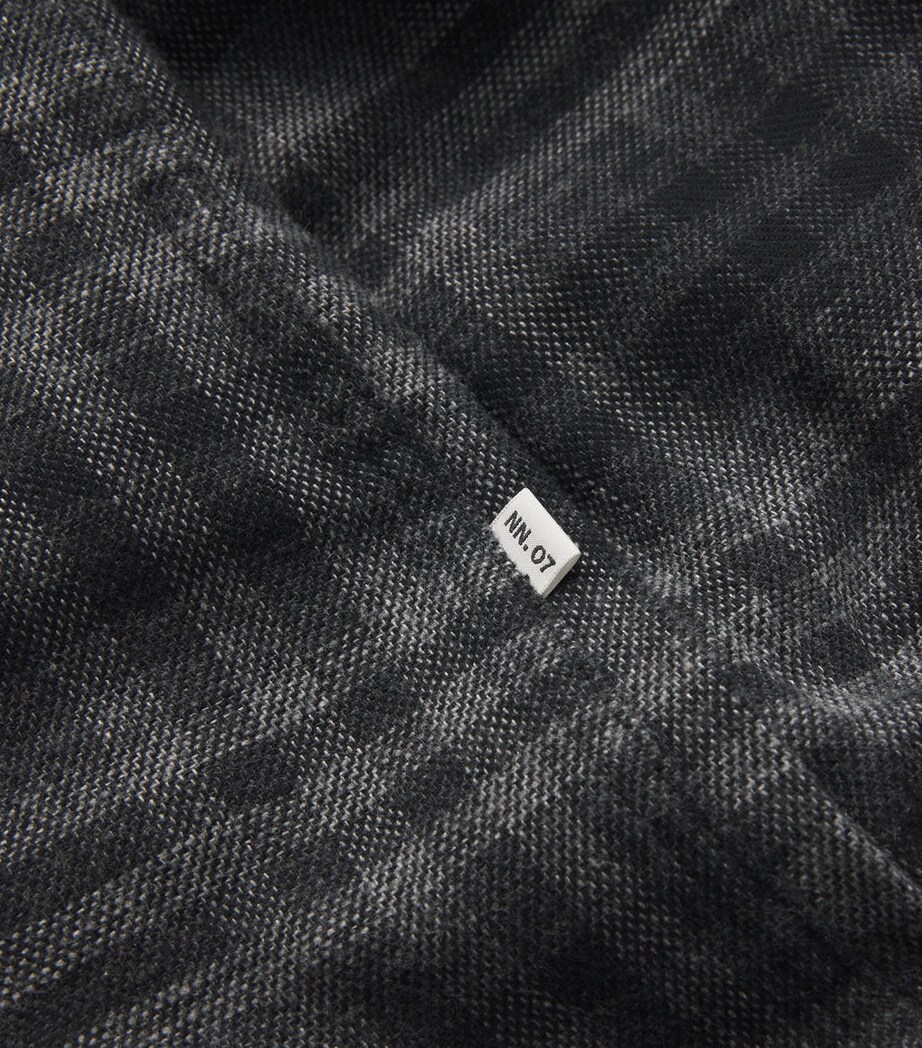NN07 Mens Cotton Check Arne Shirt Dark Grey Check Image 5