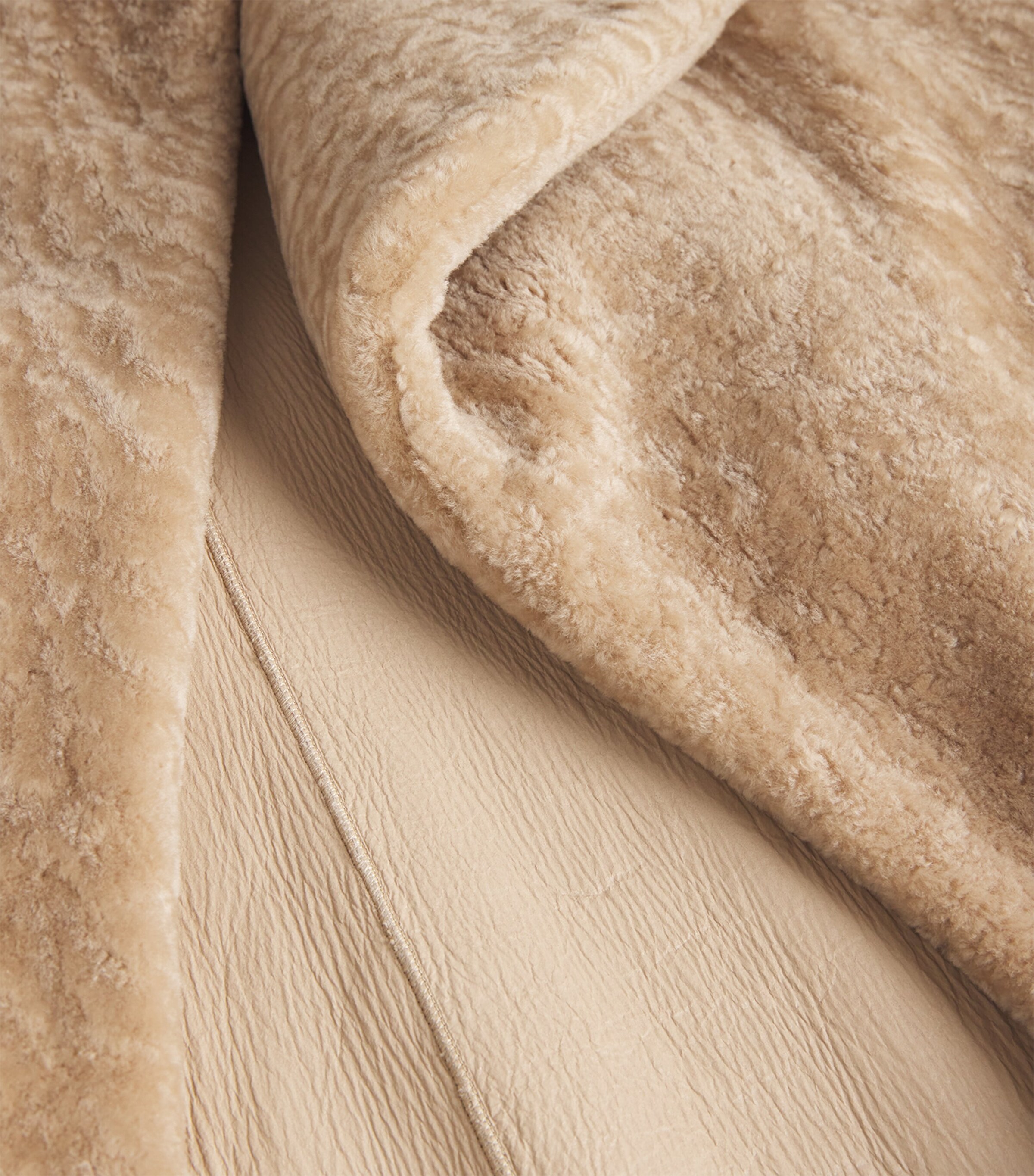 Eleventy Womens Shearling Long Trench Coat Sabbia Image 5