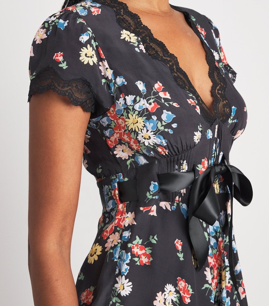 Rixo Womens Lace Floral Corina Mini Dress Amelia Bouquet Multi Image 3