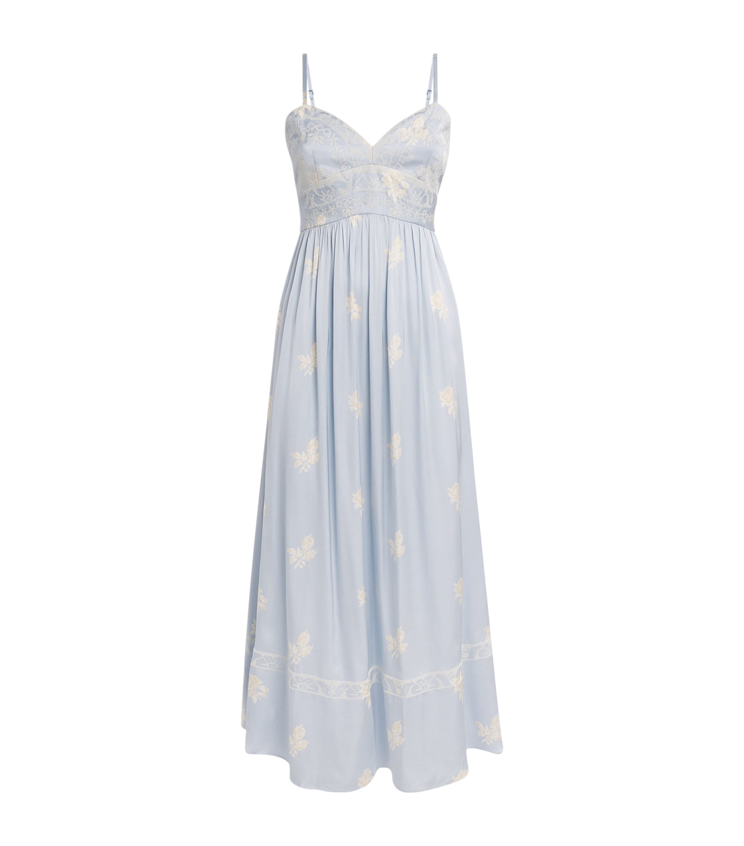 Claudie Pierlot Womens Floral Printed Midi Dress Light Print Image 1