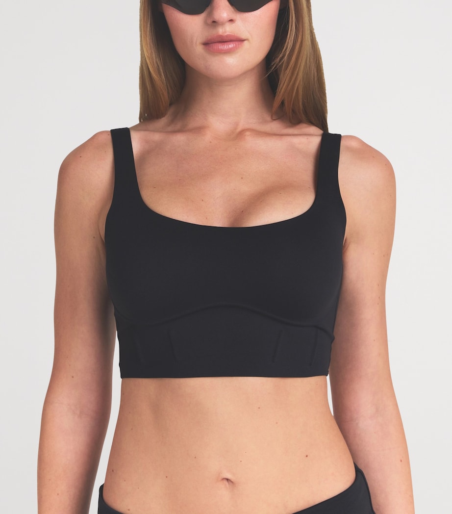 NikeSKIMS Womens NikeSKIMS Corset Sports Bra Obsidian Image 4